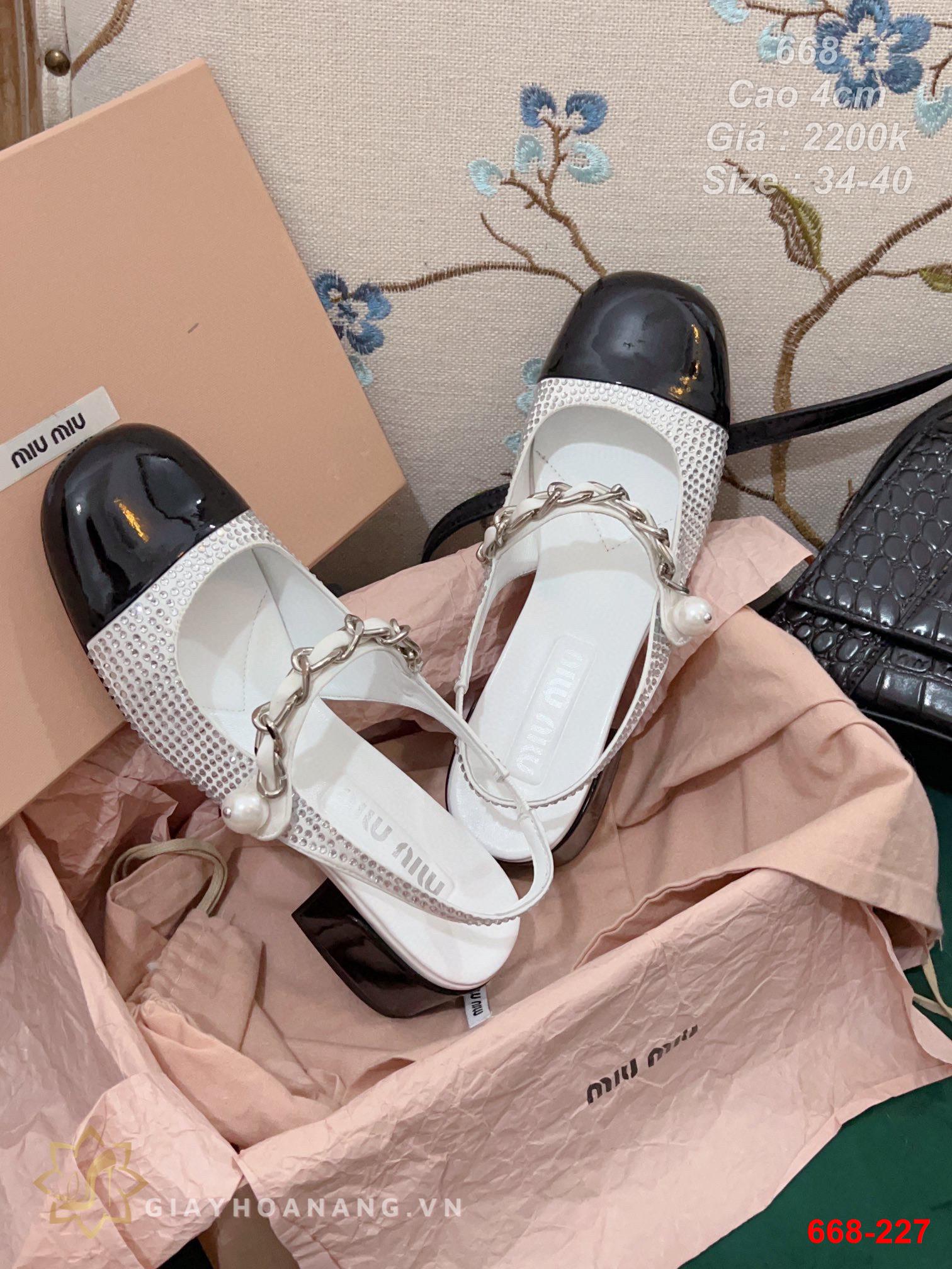 668-227 Miu Miu sandal cao 4cm siêu cấp