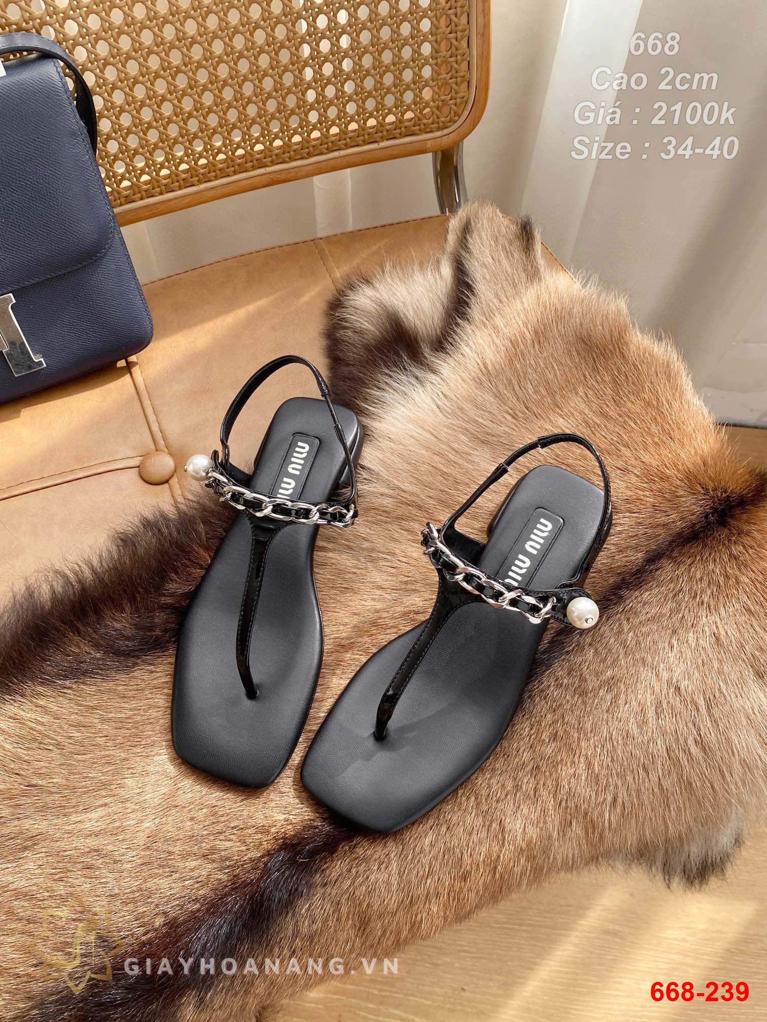 668-239 Miu Miu sandal cao gót 2cm siêu cấp