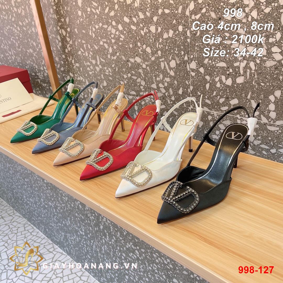 998-127 Valentino sandal cao 4cm chất lụa siêu cấp