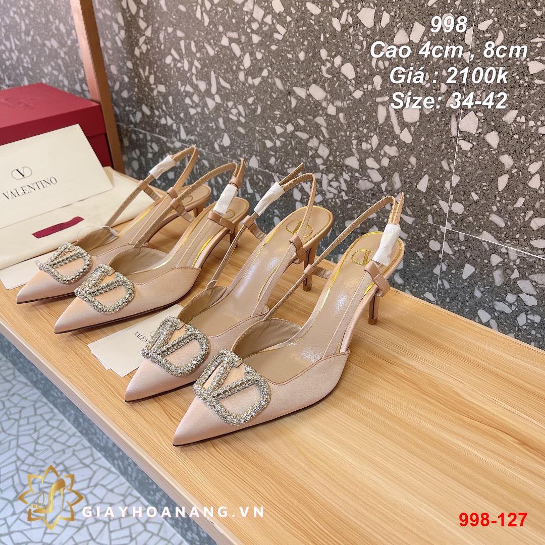998-127 Valentino sandal cao 4cm chất lụa siêu cấp