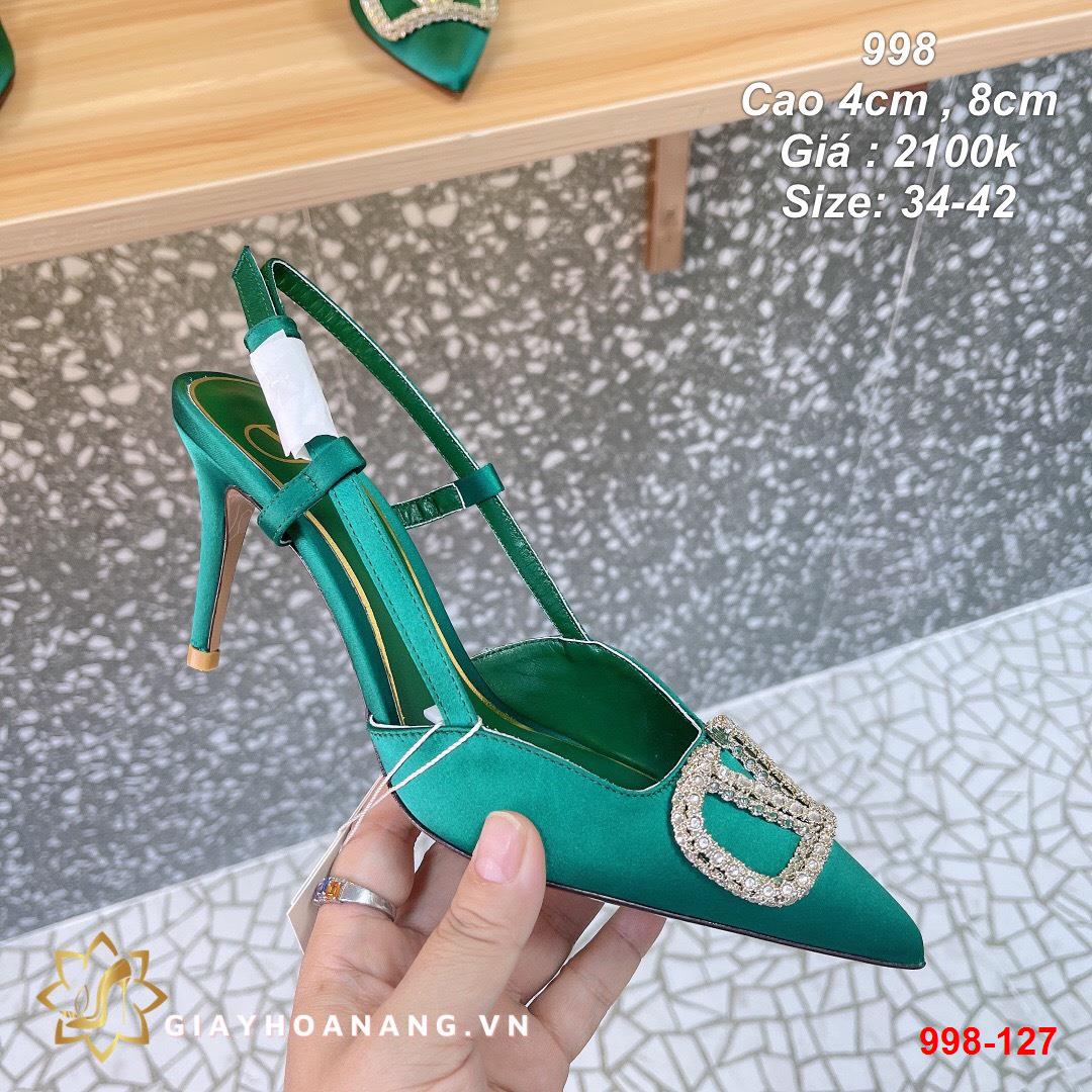 998-127 Valentino sandal cao 4cm chất lụa siêu cấp
