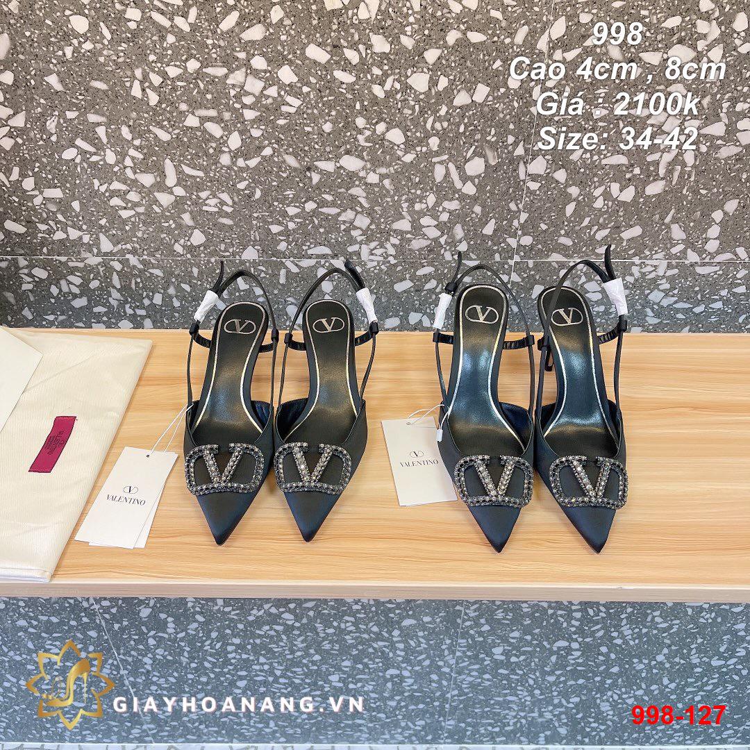 998-127 Valentino sandal cao 4cm chất lụa siêu cấp