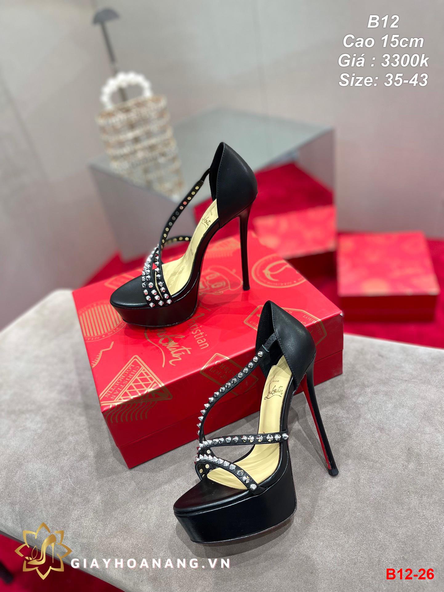 B12-26 Louboutin sandal cao 15cm siêu cấp