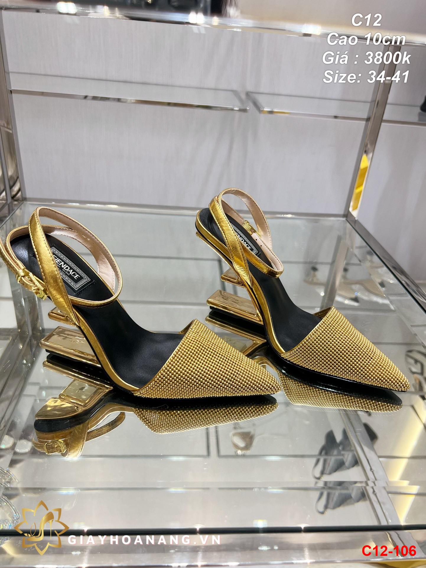 C12-106 Fendi sandal cao 10cm siêu cấp