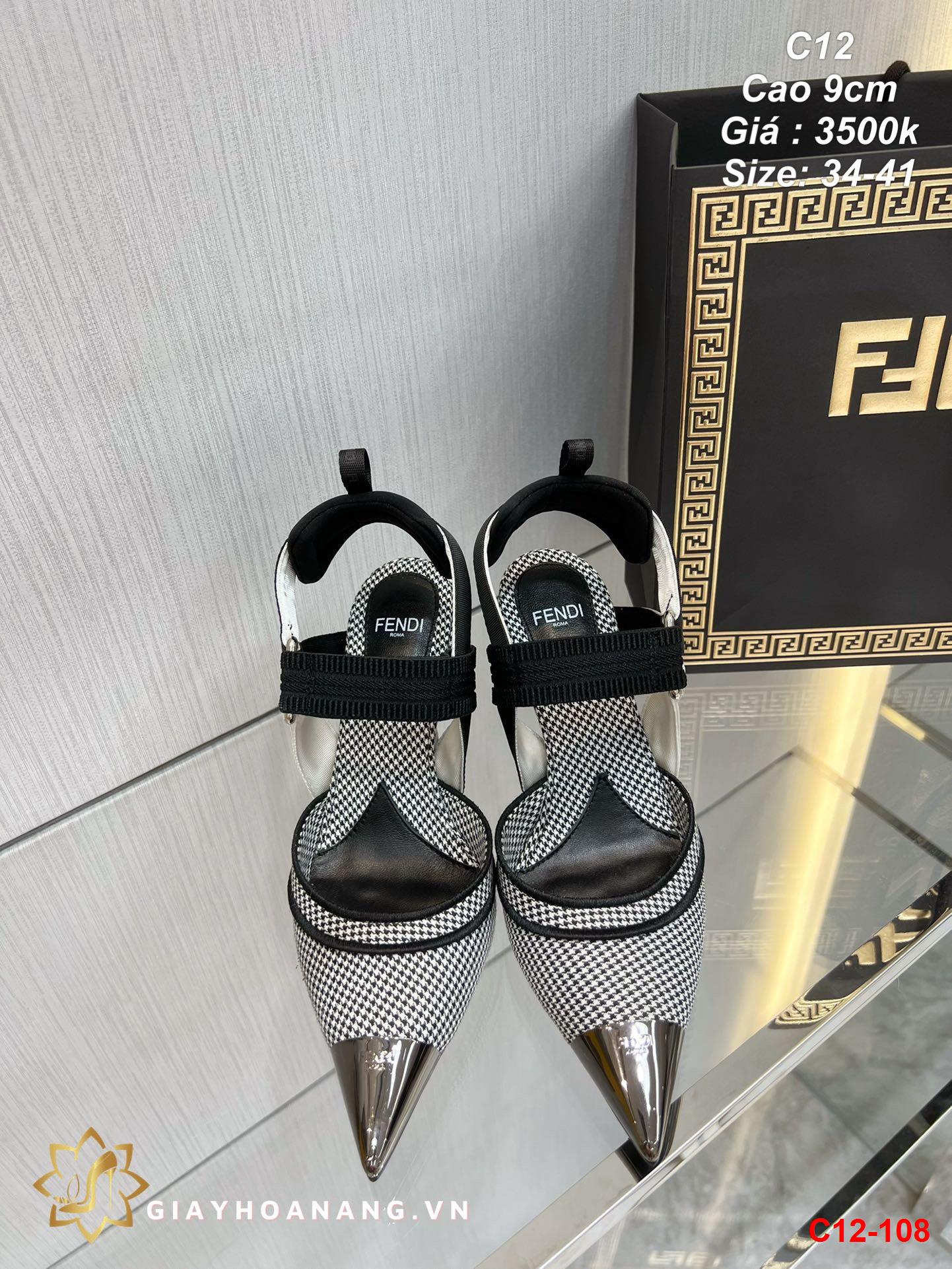 C12-108 Fendi sandal cao 9cm siêu cấp