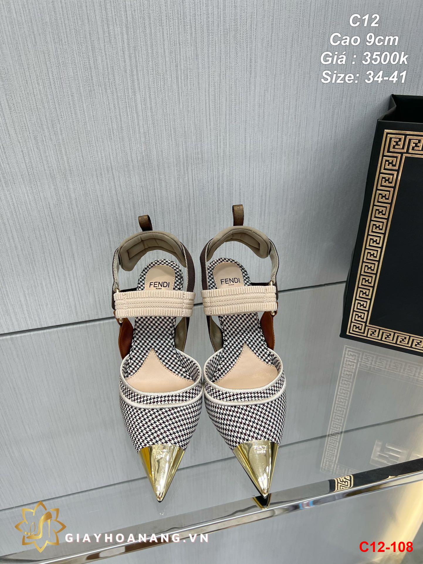 C12-108 Fendi sandal cao 9cm siêu cấp