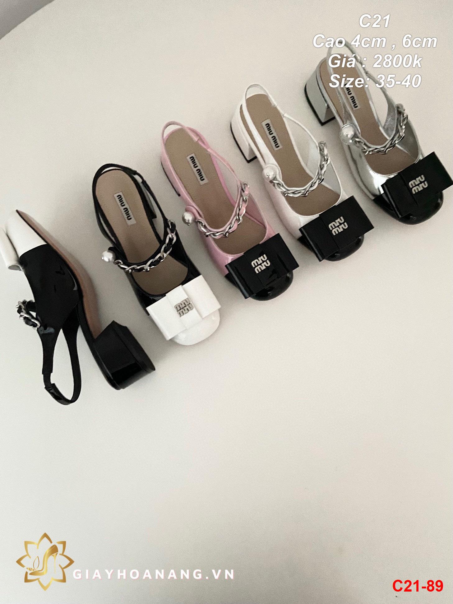 C21-89 Miu Miu sandal cao 4cm , 6cm siêu cấp