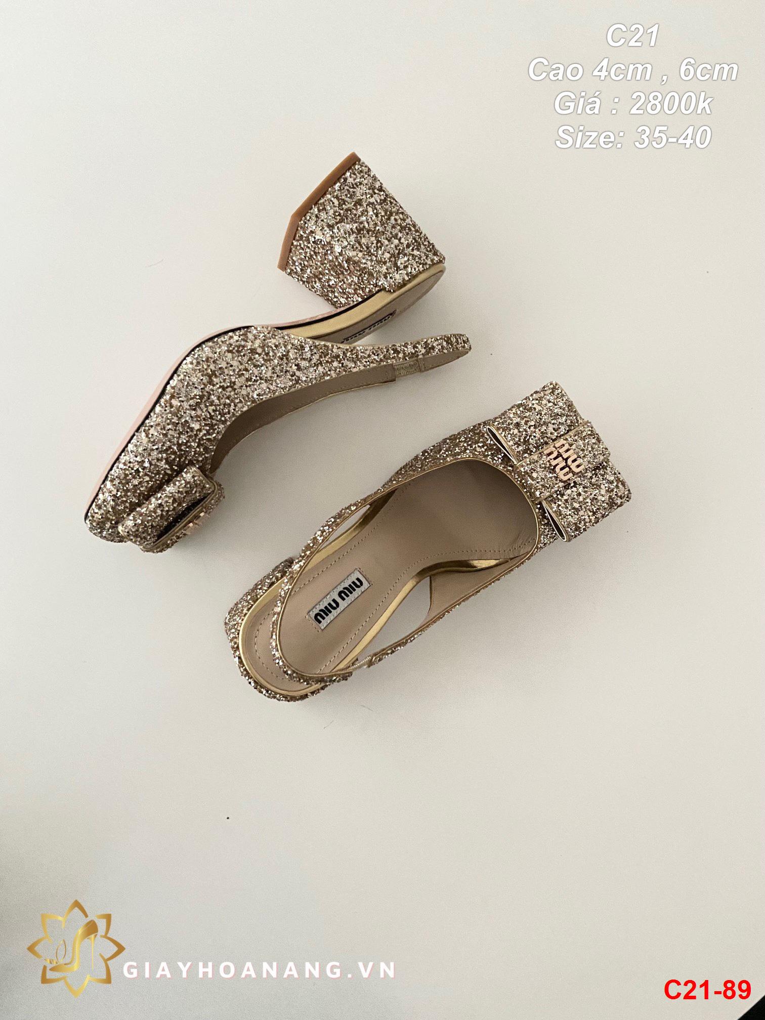 C21-89 Miu Miu sandal cao 4cm , 6cm siêu cấp