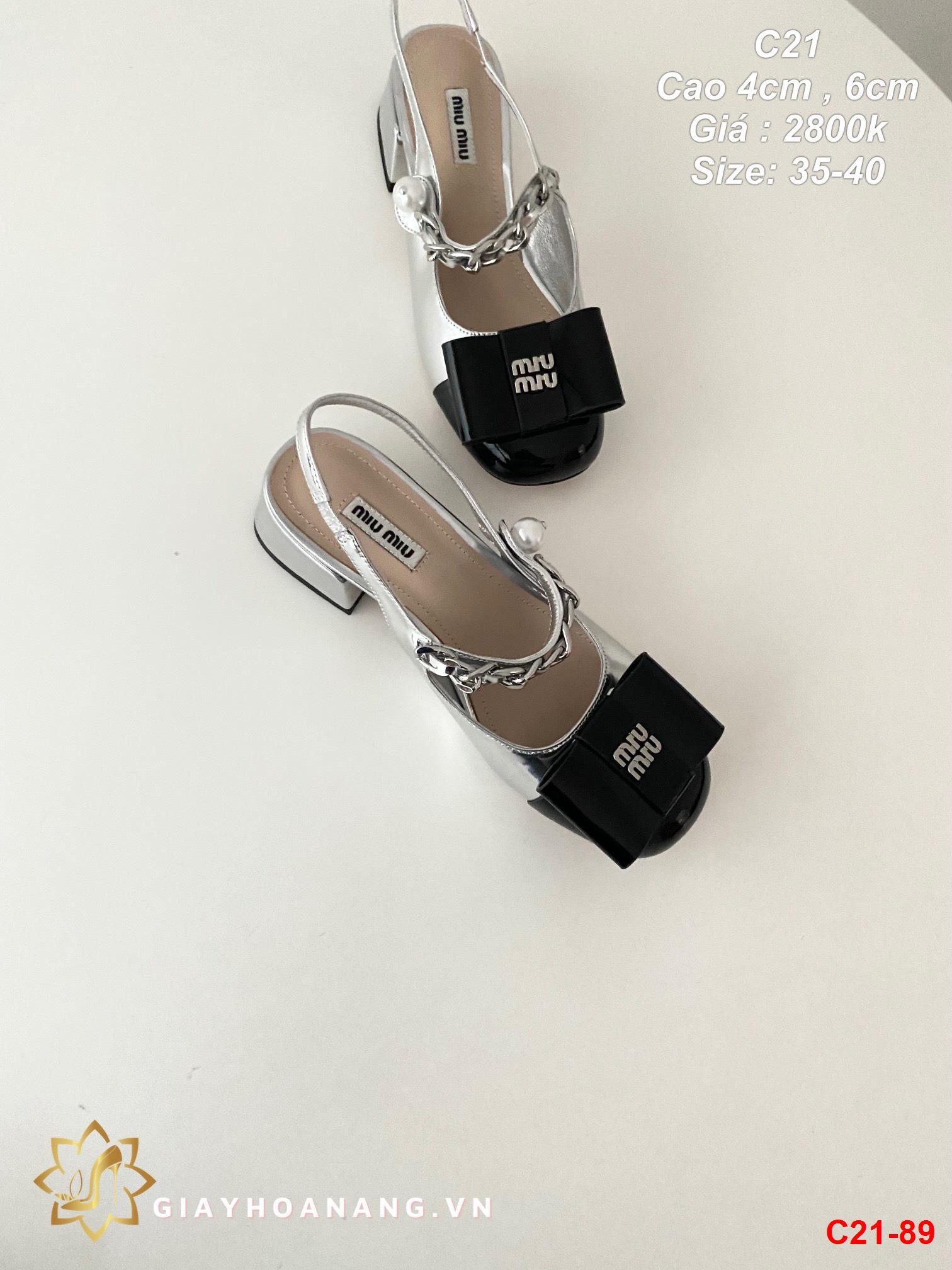 C21-89 Miu Miu sandal cao 4cm , 6cm siêu cấp