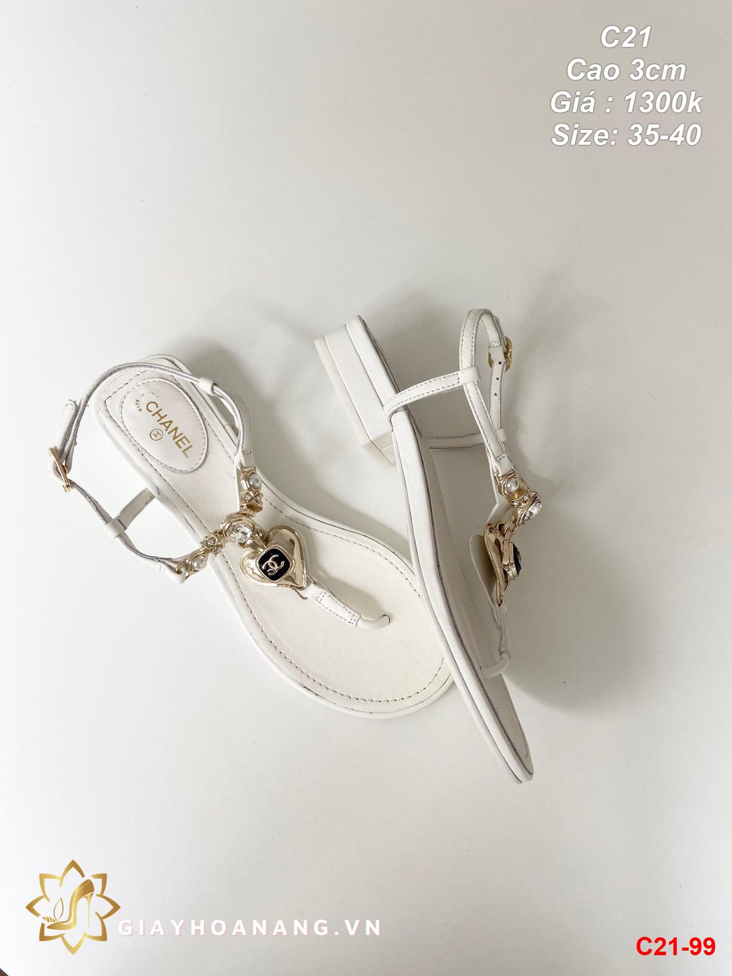 C21-99 Chanel sandal cao 3cm siêu cấp
