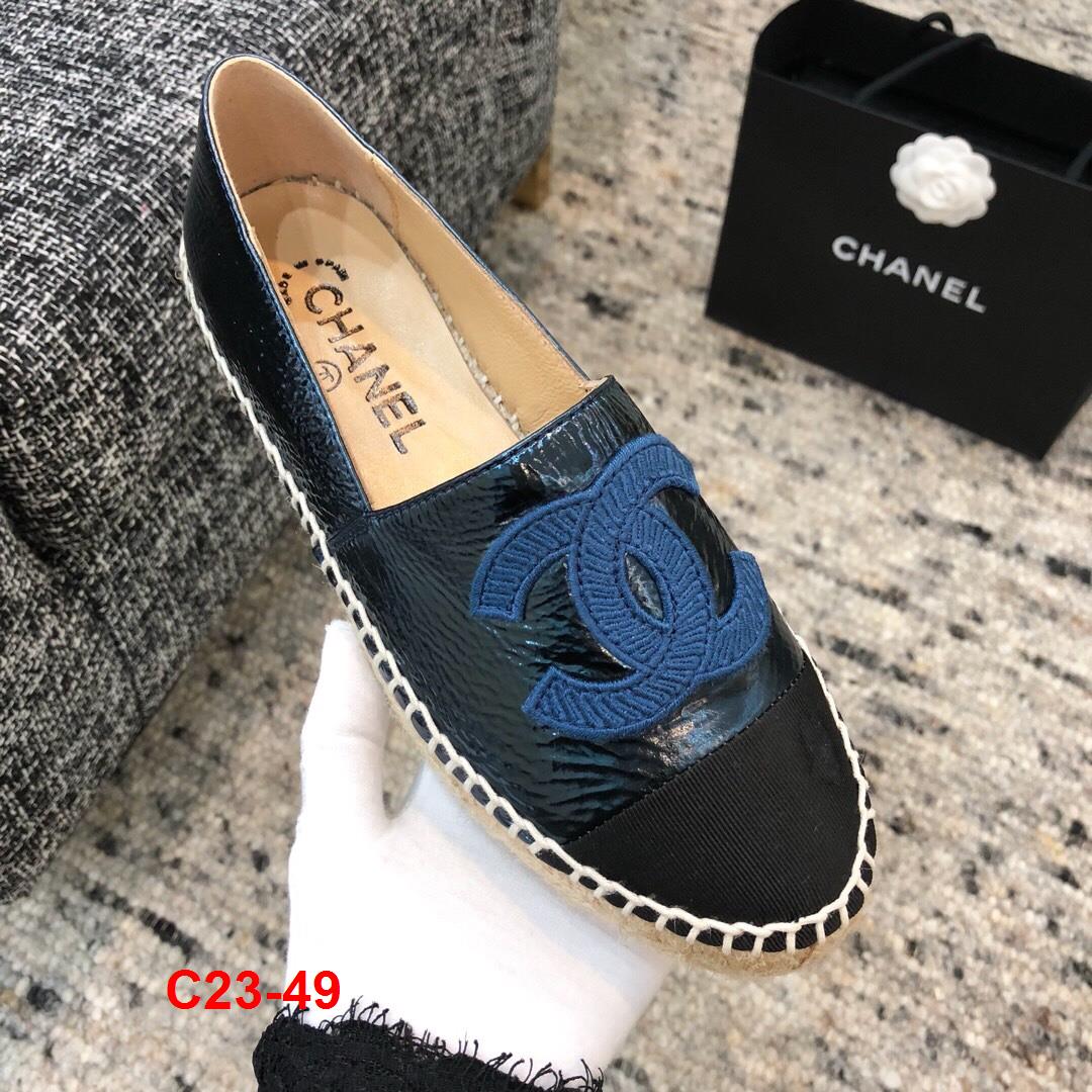 C23-49 Chanel giày lười đế cói siêu cấp