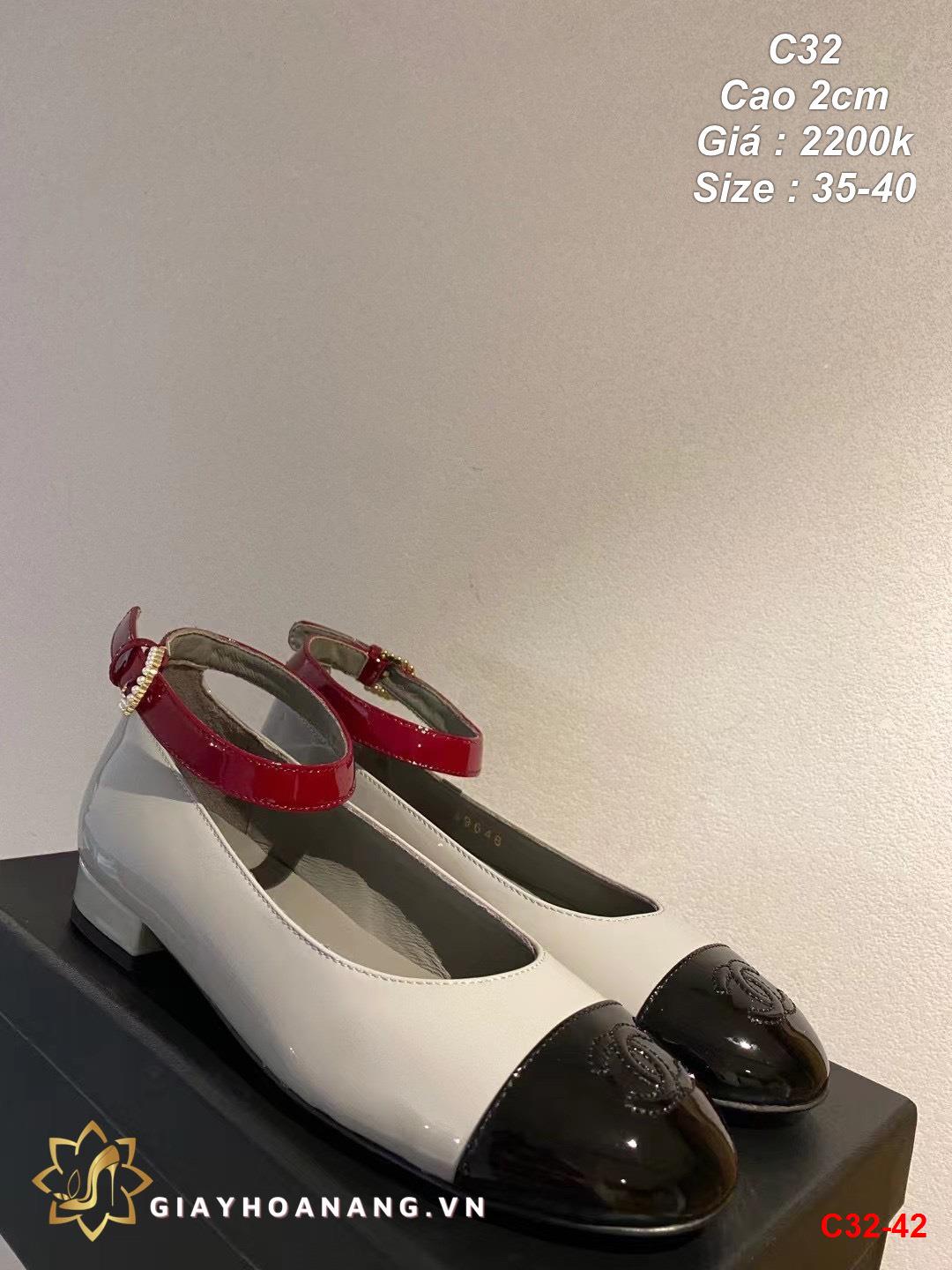 C32-42 Chanel giày cao 2cm siêu cấp