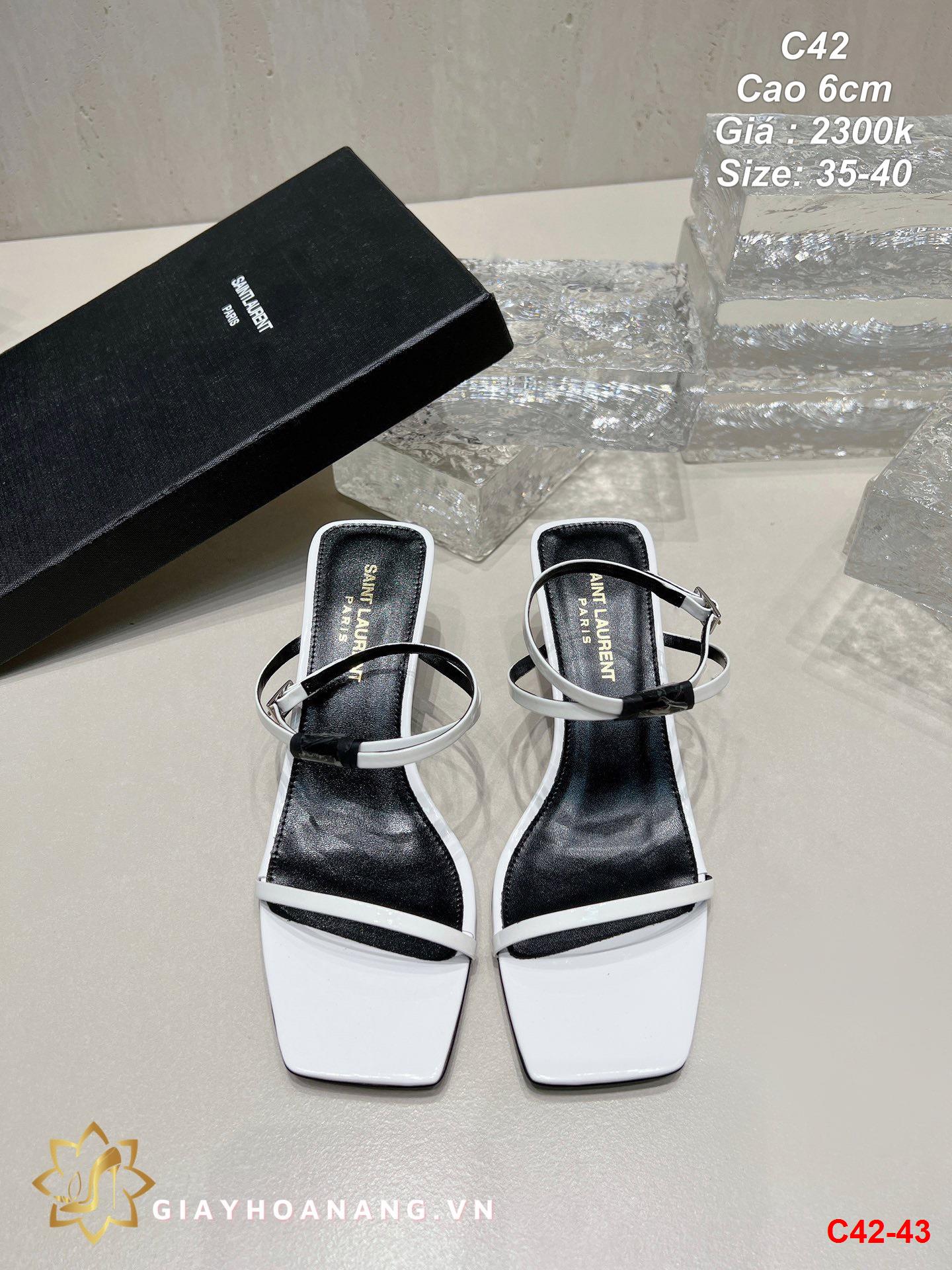 C42-43 Saint Laurent sandal cao 6cm siêu cấp