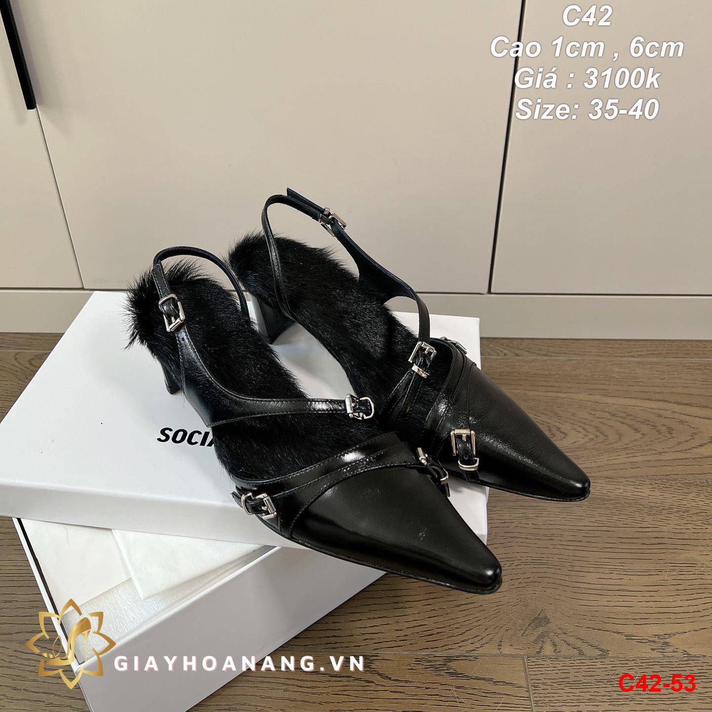 C42-53 SOCIAL WORL sandal cao 1cm , 6cm siêu cấp