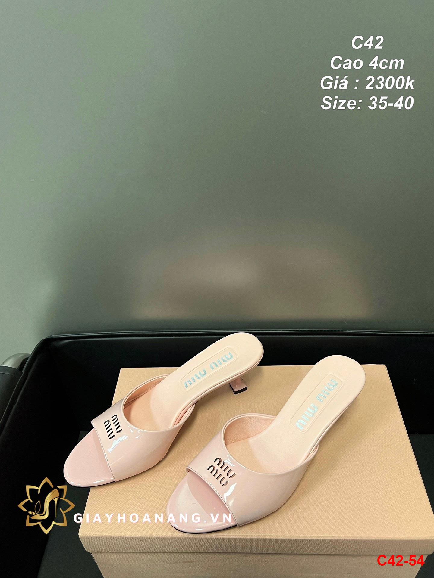 C42-54 Miu Miu dép cao 4cm siêu cấp