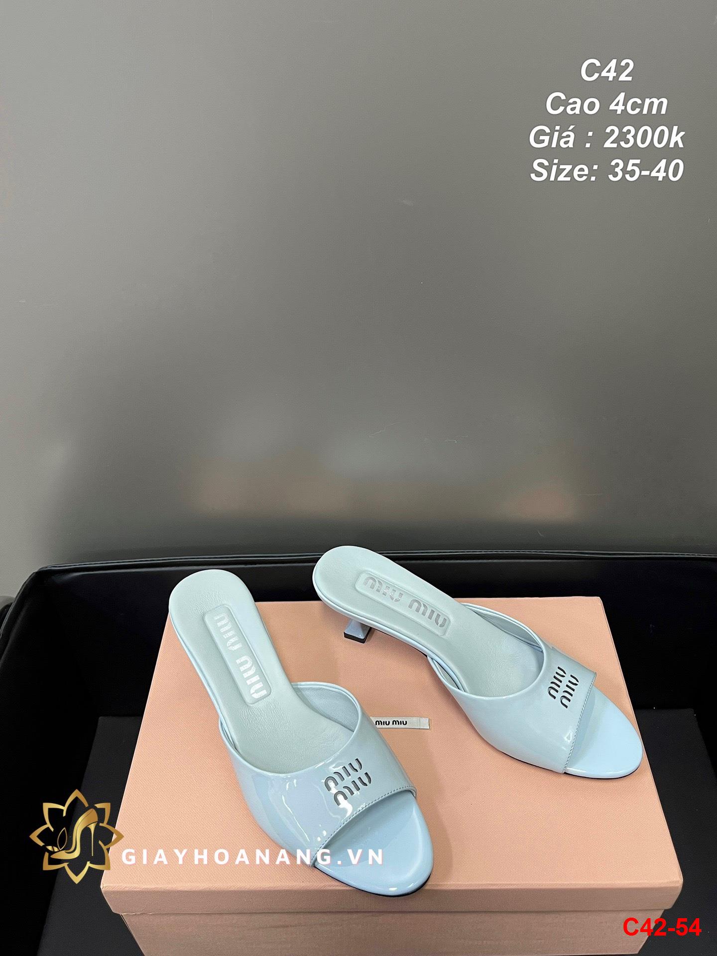 C42-54 Miu Miu dép cao 4cm siêu cấp