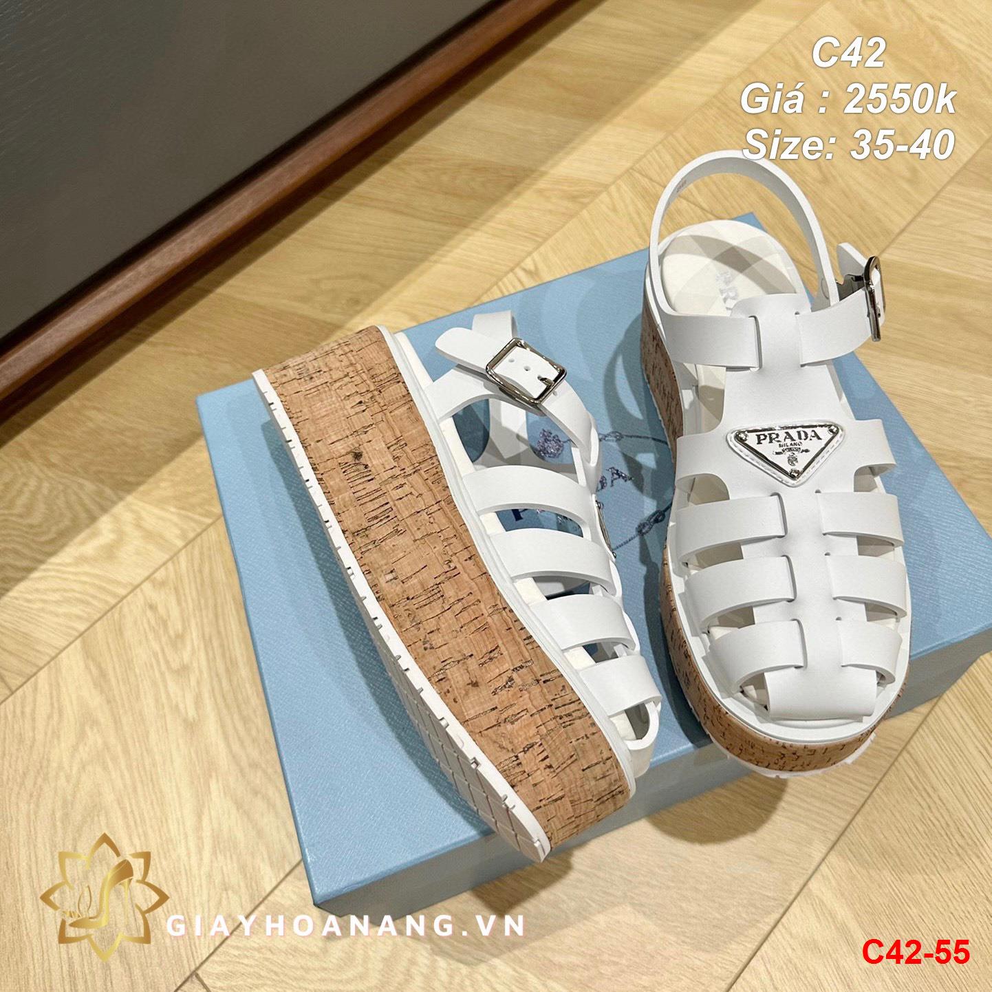 C42-55 Prada sandal siêu cấp