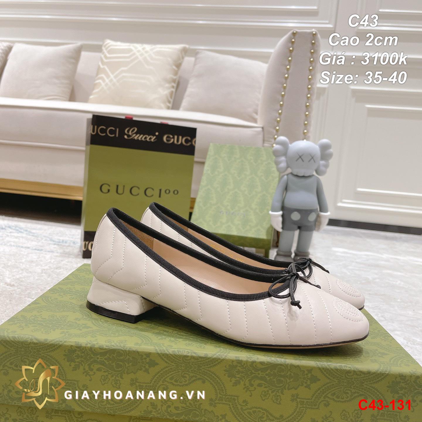 C43-131 Gucci giày cao 2cm siêu cấp