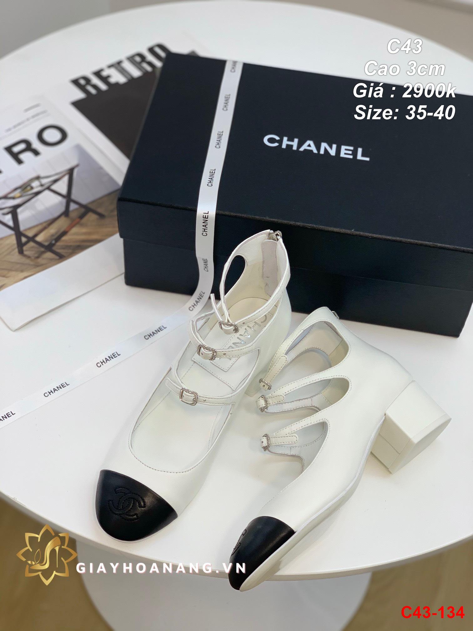 C43-134 Chanel sandal cao 3cm siêu cấp