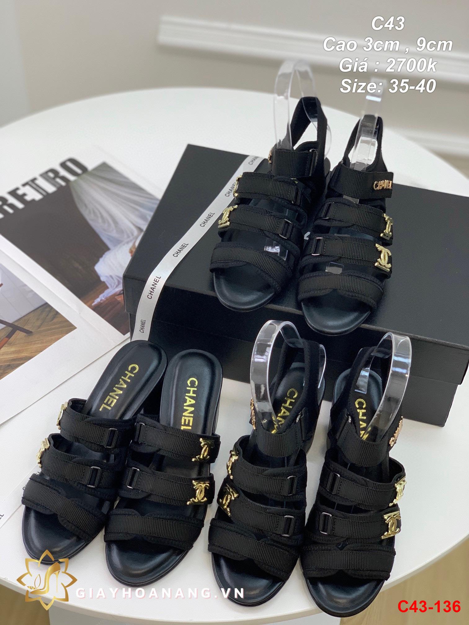 C43-136 Chanel sandal cao 3cm , 9cm siêu cấp