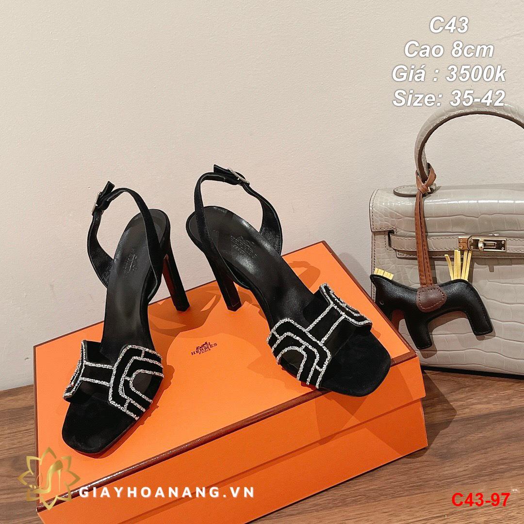 C43-97 Hermes sandal cao 8cm siêu cấp