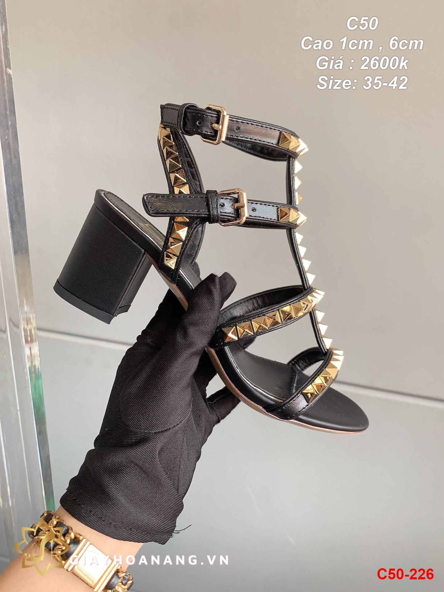 C50-226 Valentino sandal cao 1cm , 6cm siêu cấp