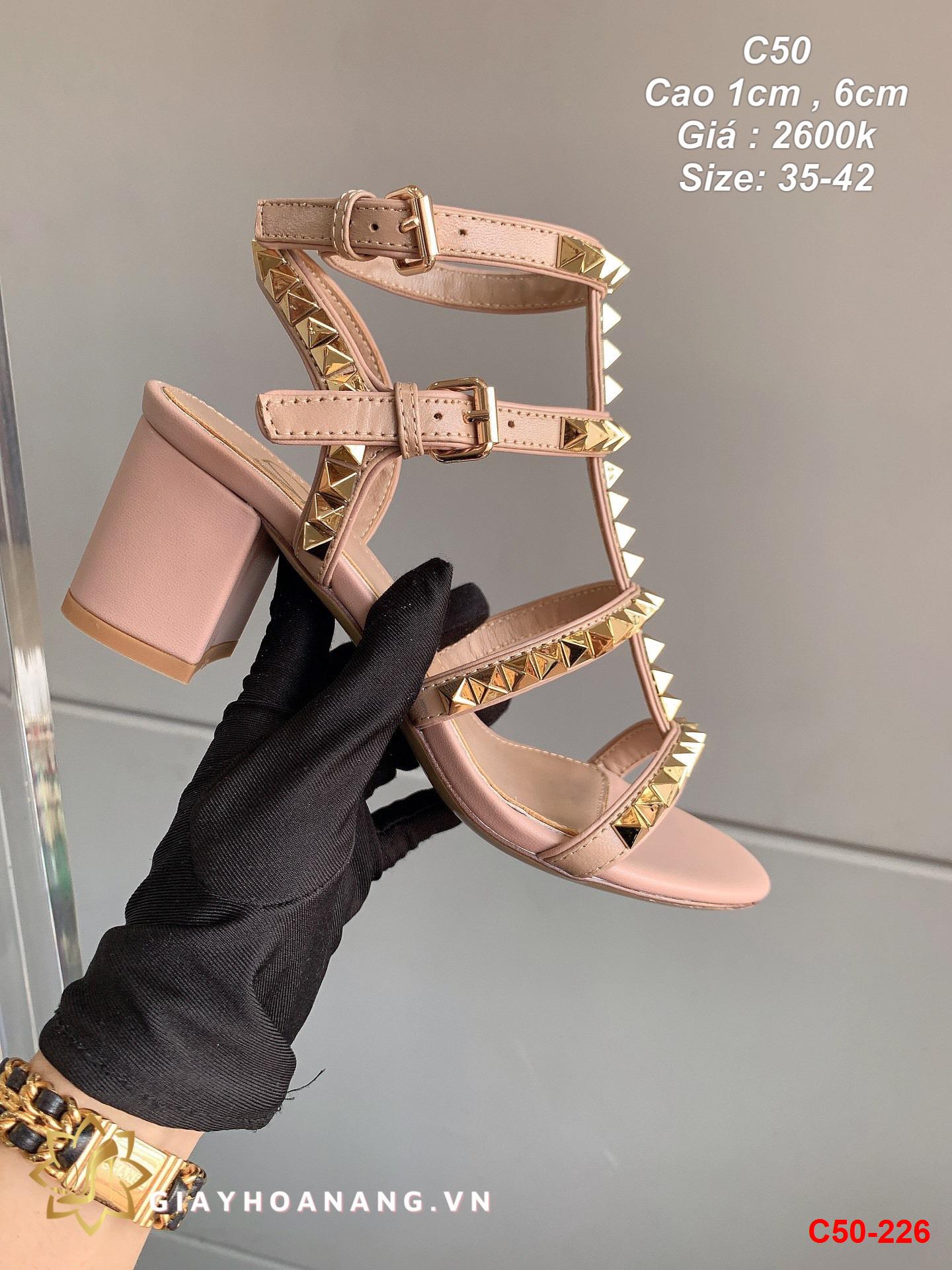 C50-226 Valentino sandal cao 1cm , 6cm siêu cấp