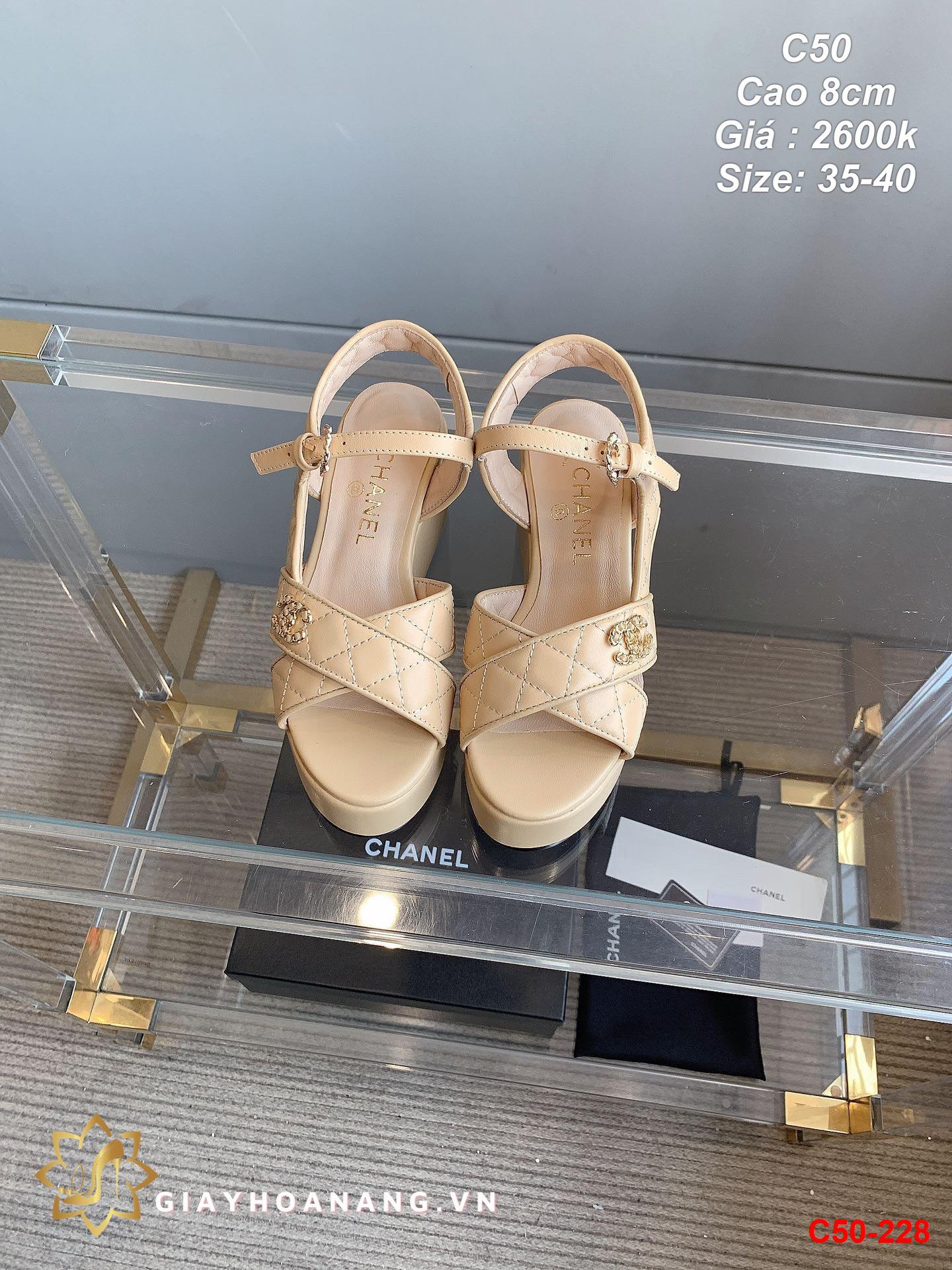 C50-228 Chanel sandal cao 8cm siêu cấp