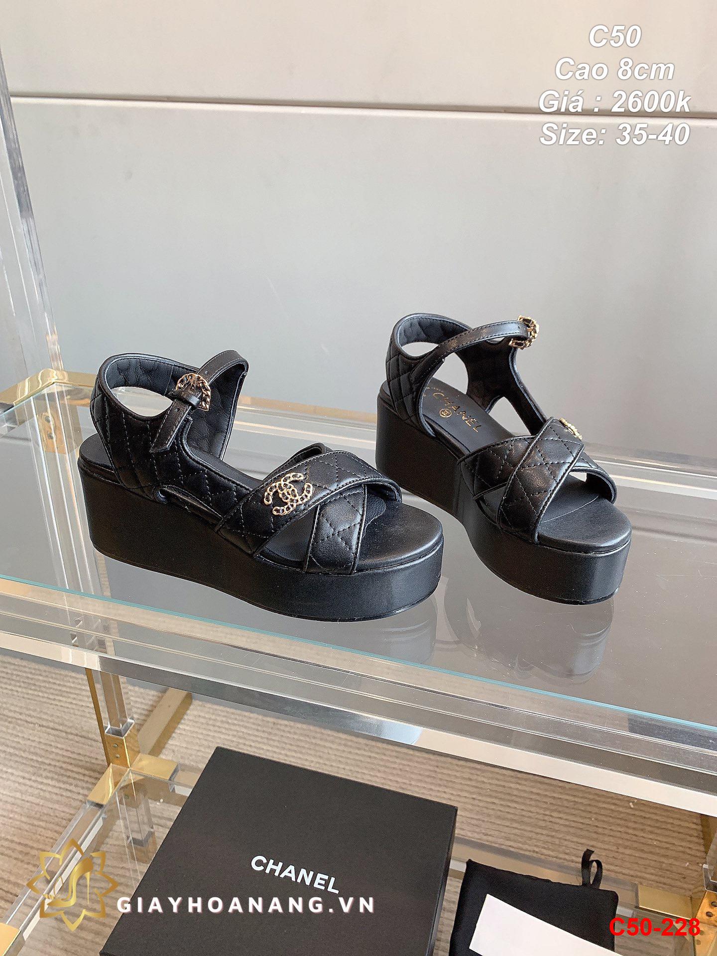 C50-228 Chanel sandal cao 8cm siêu cấp
