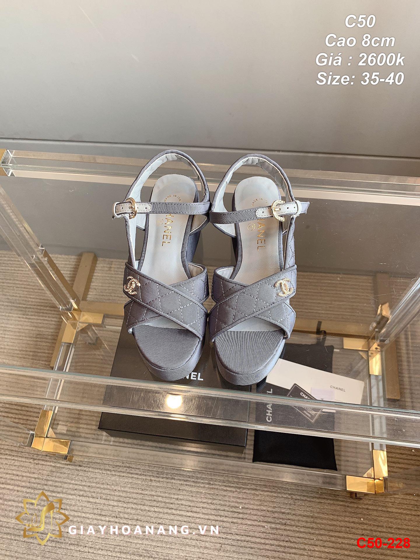 C50-228 Chanel sandal cao 8cm siêu cấp