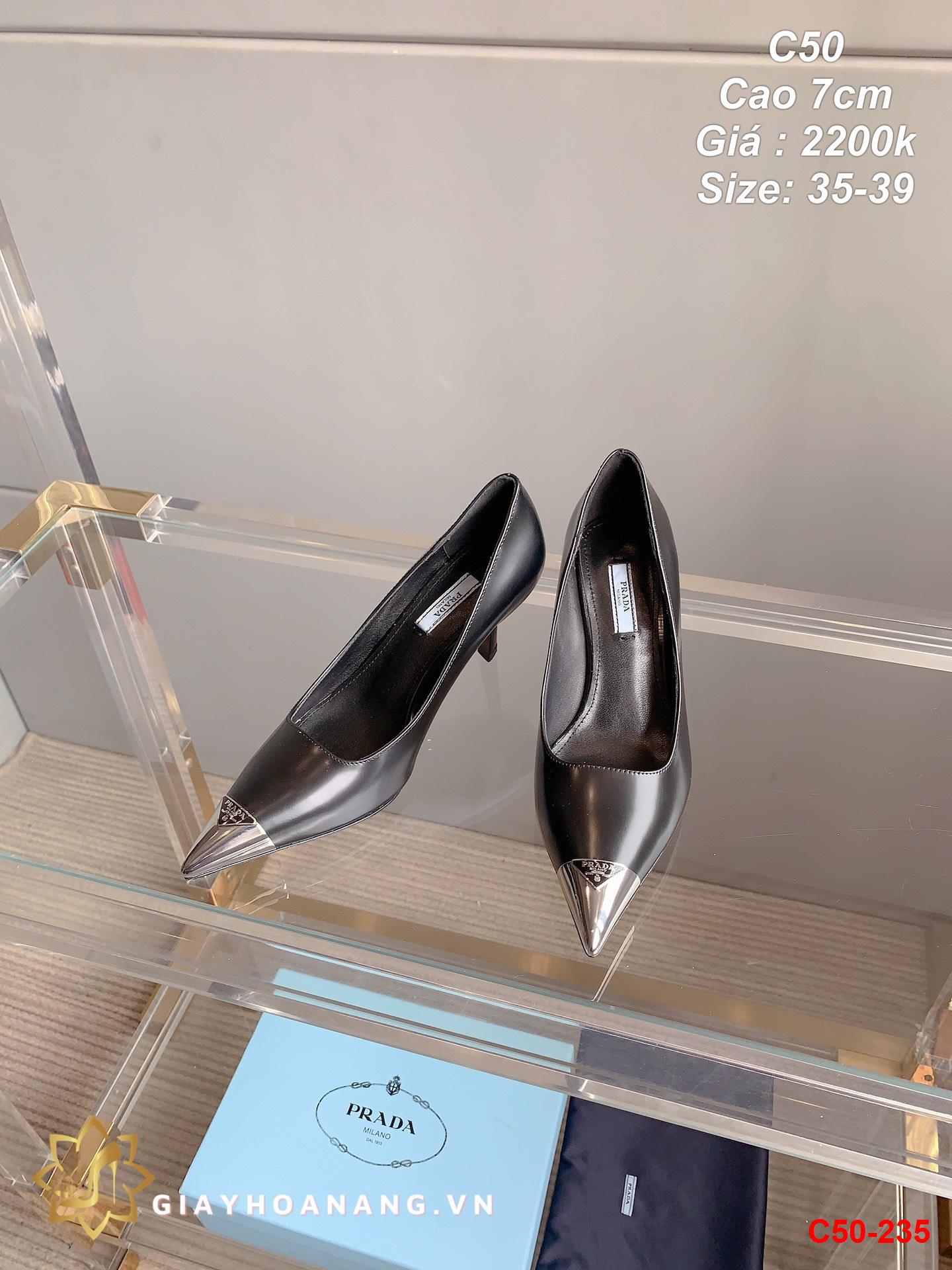 C50-235 Prada giày cao 7cm siêu cấp