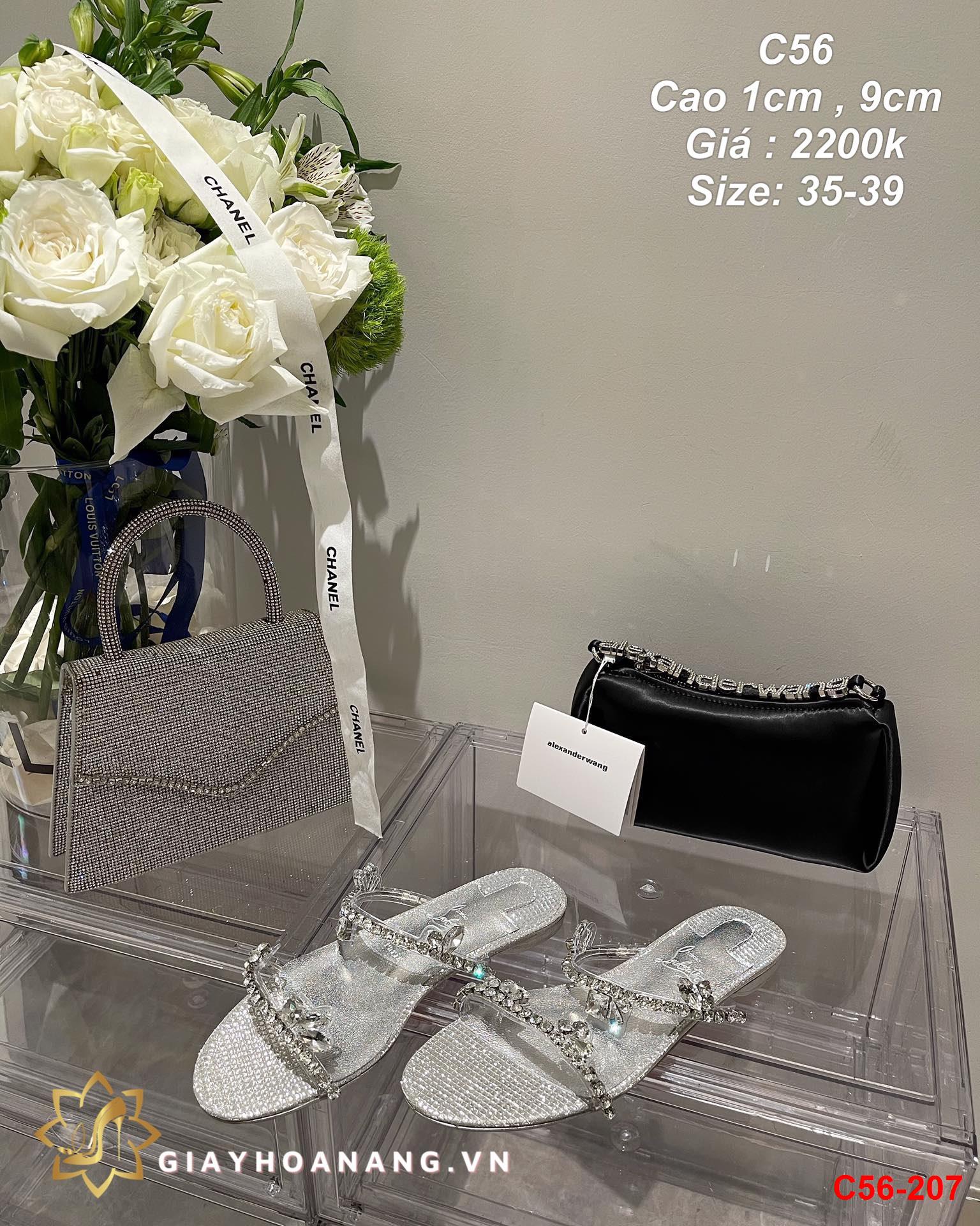 C56-207 Louboutin sandal cao 1cm , 9cm siêu cấp