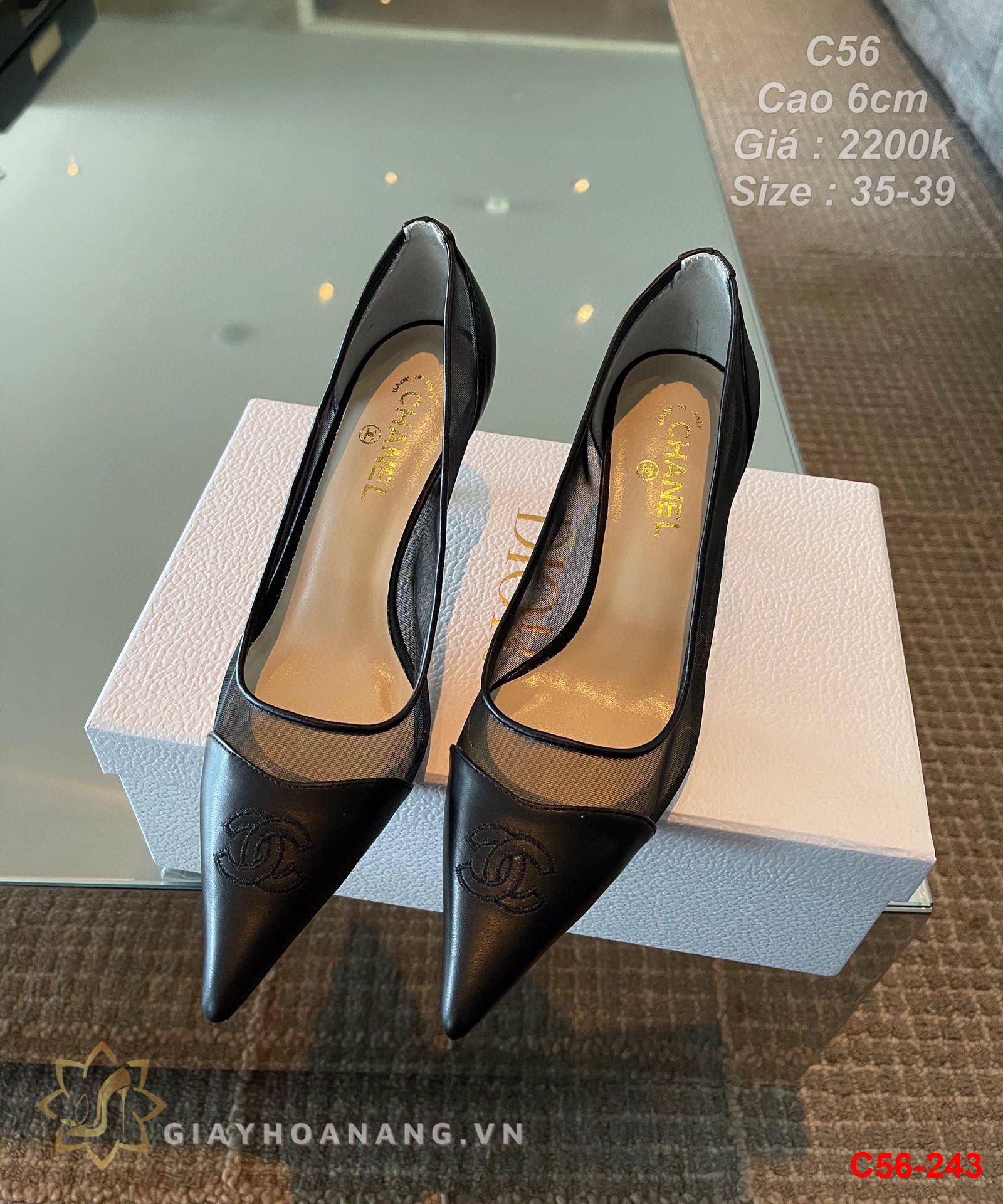 C56-243 Chanel giày cao 6cm siêu cấp