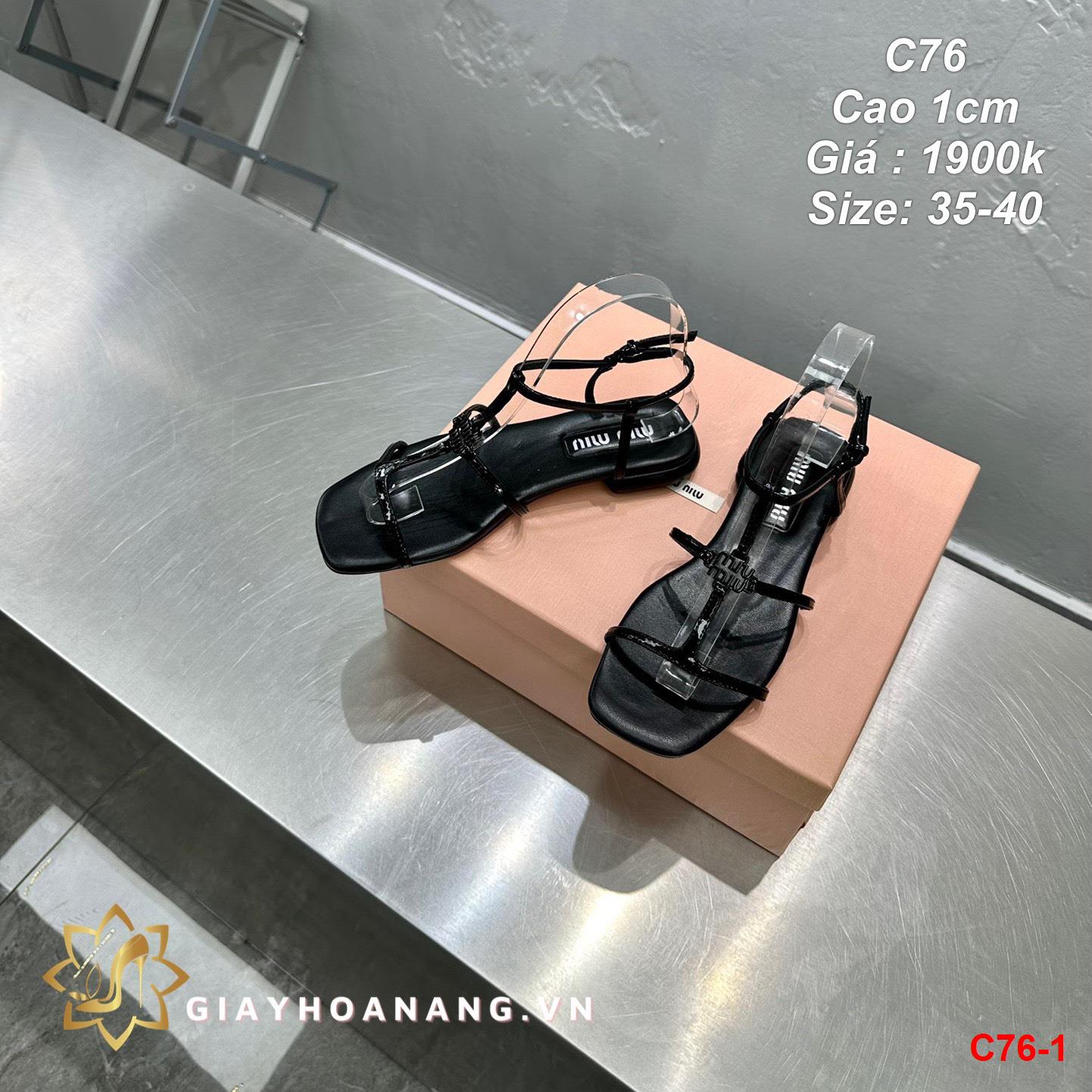 C76-1 Miu Miu sandal cao 1cm siêu cấp