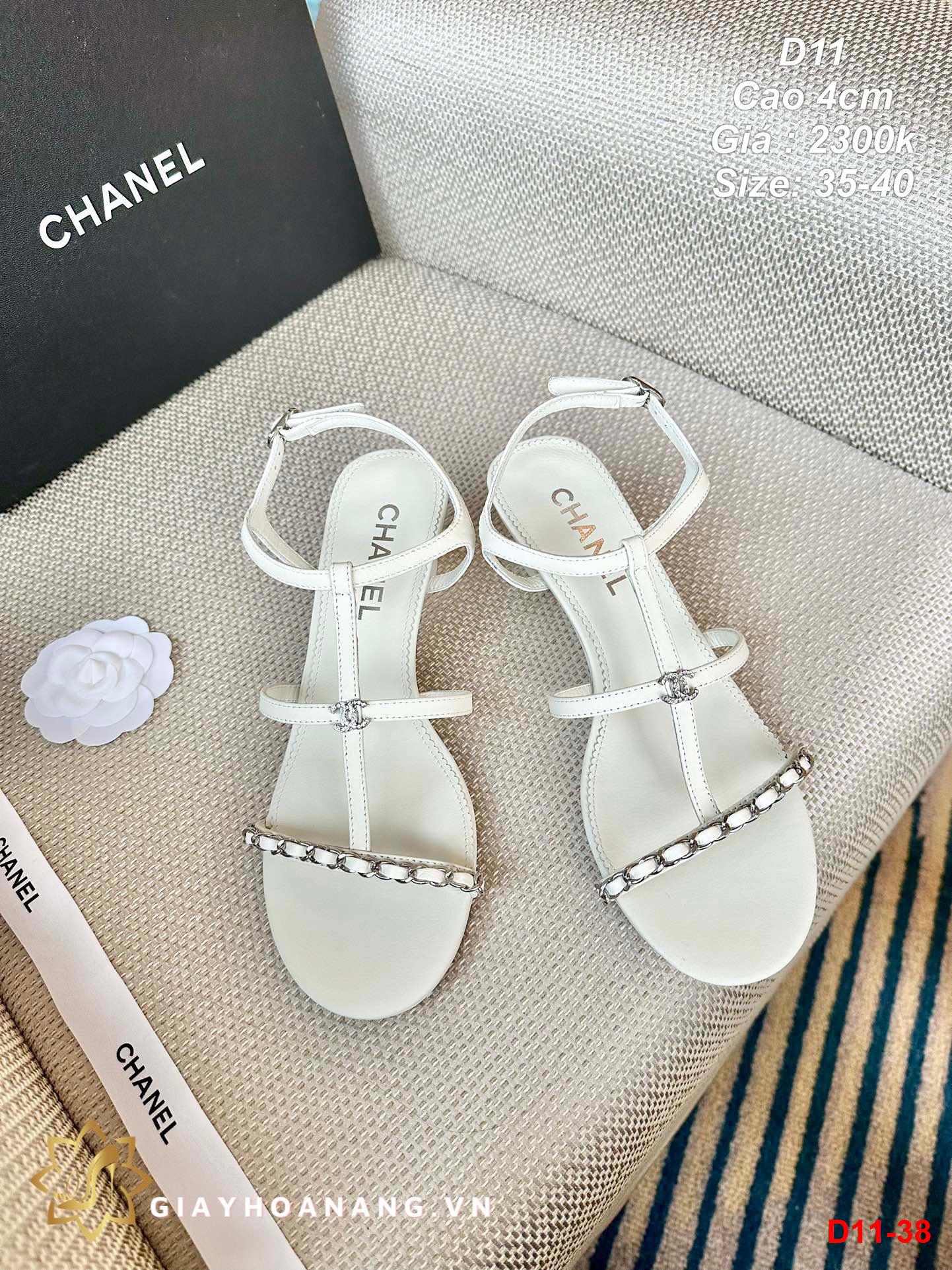D11-38 Chanel sandal cao 4cm siêu cấp