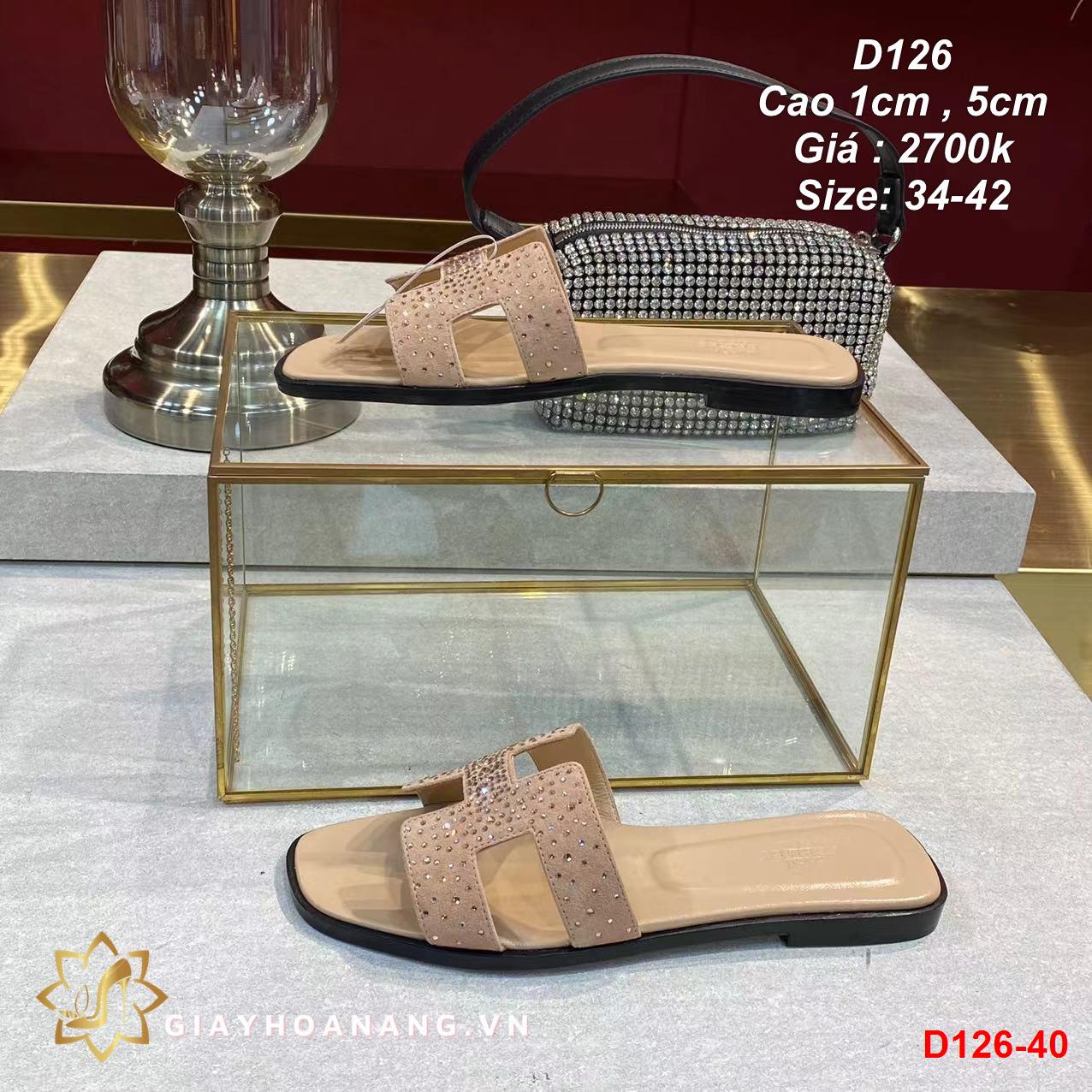 D126-40 Hermes dép cao 1cm , 5cm siêu cấp