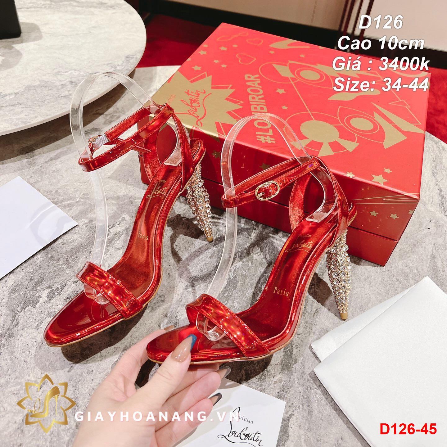 D126-45 Louboutin sandal cao 10cm siêu cấp