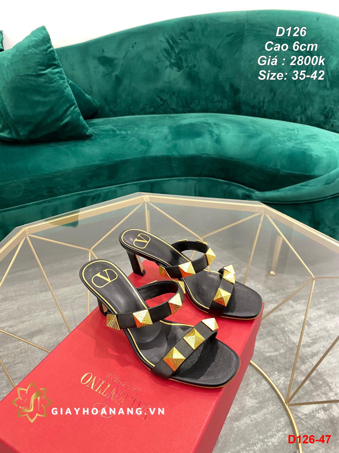 D126-47 Valentino dép cao 6cm siêu cấp