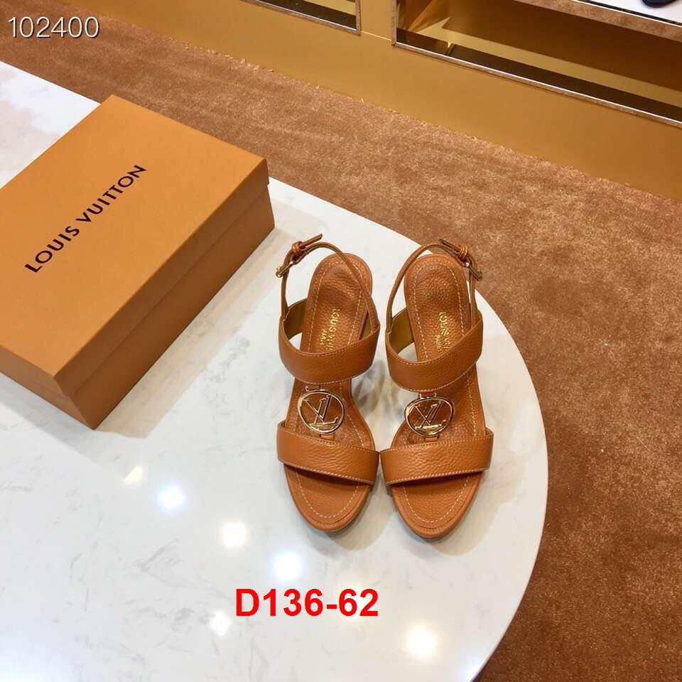 D136-62 Louis Vuitton sandal cao 11cm kếp 2cm siêu cấp
