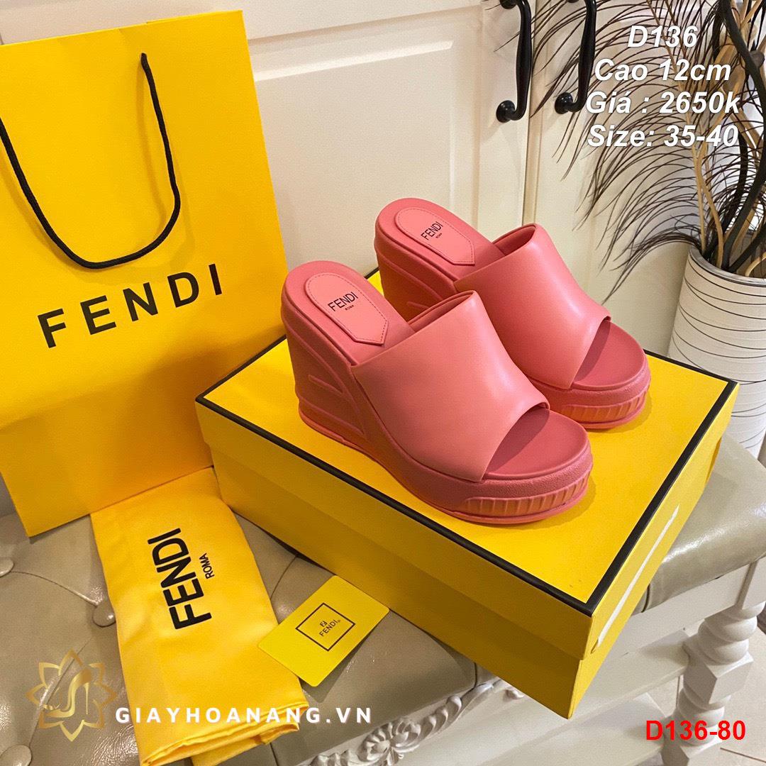 D136-80 Fendi dép cao 12cm siêu cấp