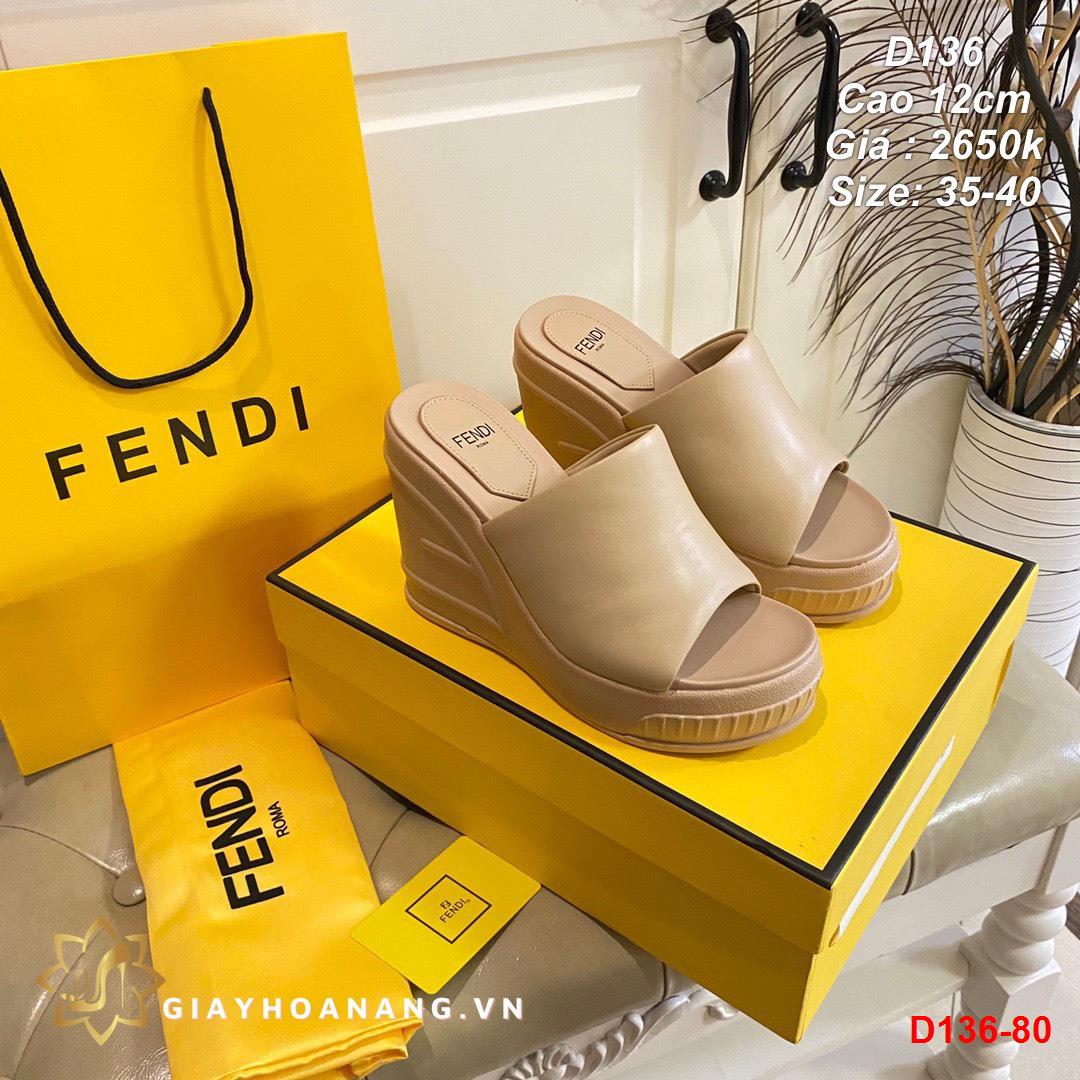 D136-80 Fendi dép cao 12cm siêu cấp