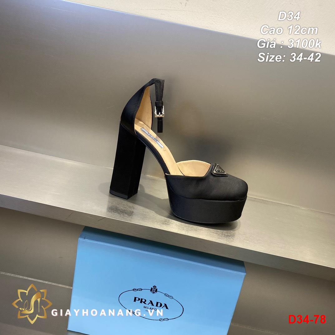 D34-78 Prada sandal cao 12cm siêu cấp