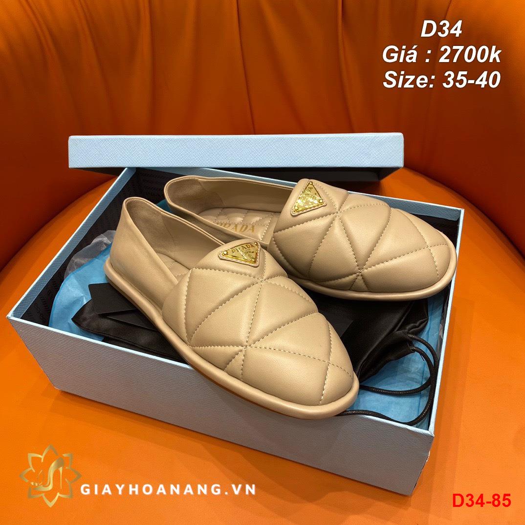 D34-85 Prada giày lười siêu cấp