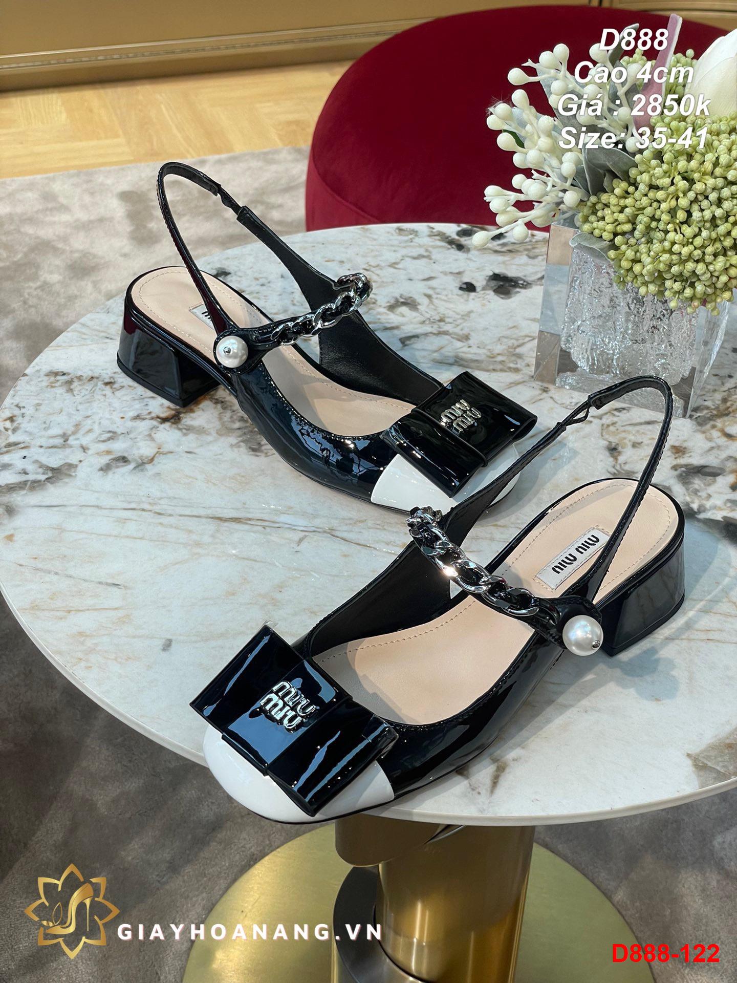 D888-122 Miu Miu sandal cao 4cm siêu cấp