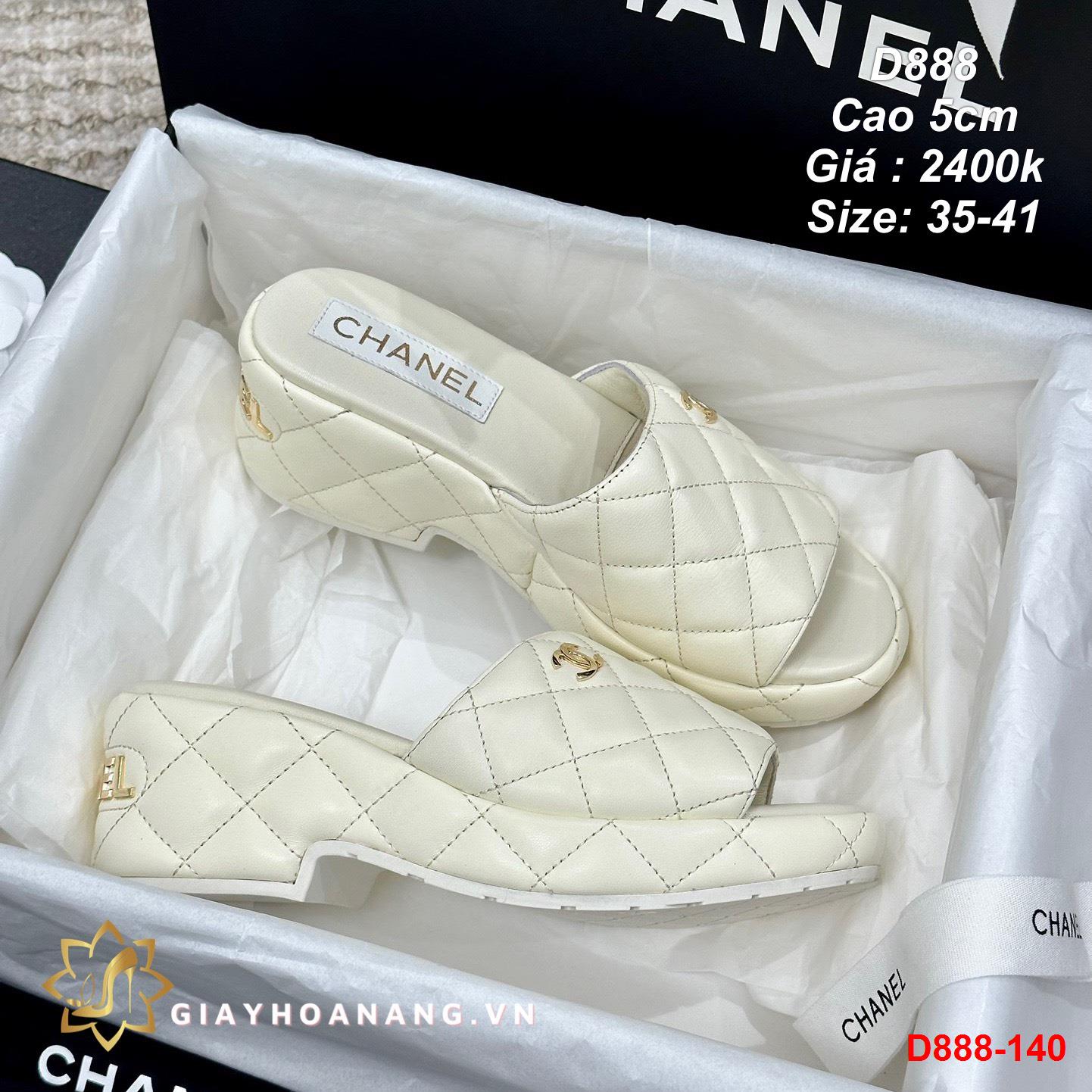 D888-140 Chanel dép cao 5cm siêu cấp