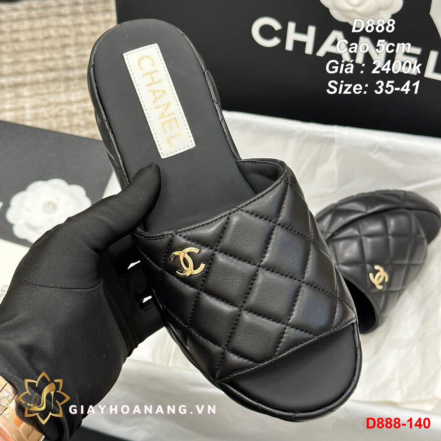 D888-140 Chanel dép cao 5cm siêu cấp