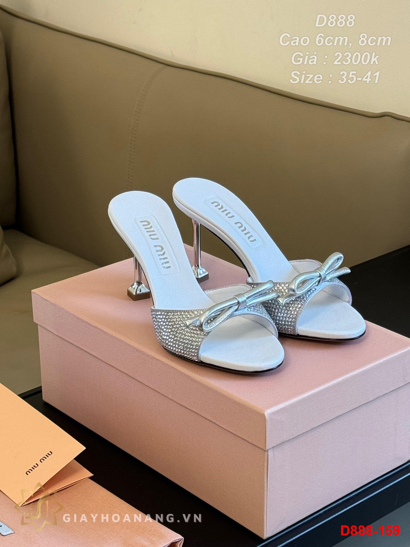 D888-159 Miu Miu dép cao 6cm, 8cm siêu cấp