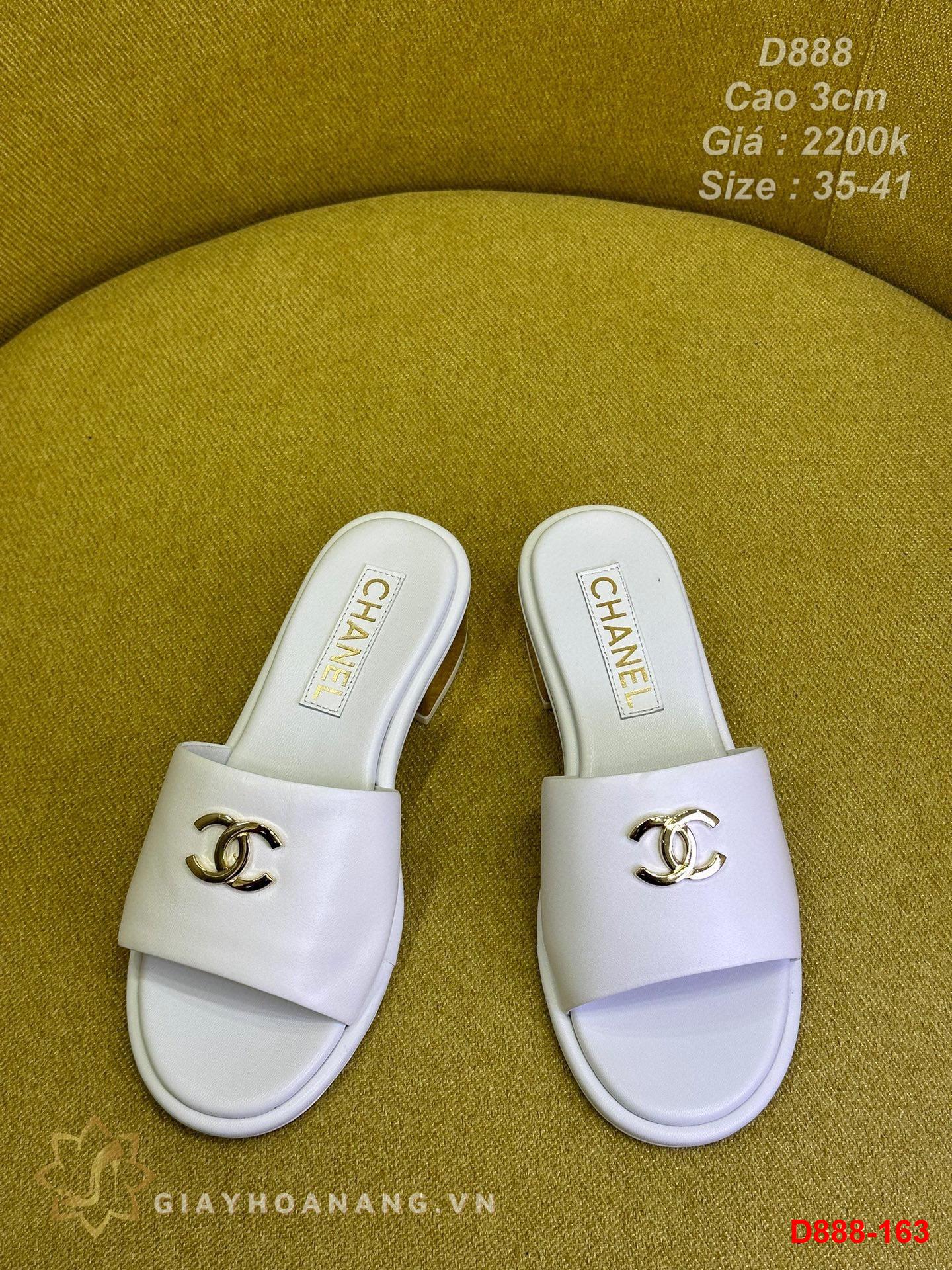 D888-163 Chanel dép cao gót 3cm siêu cấp