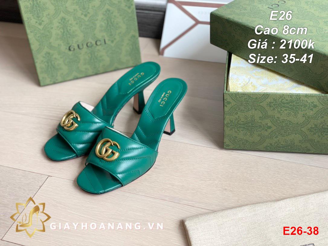 E26-38 Gucci dép cao 8cm siêu cấp