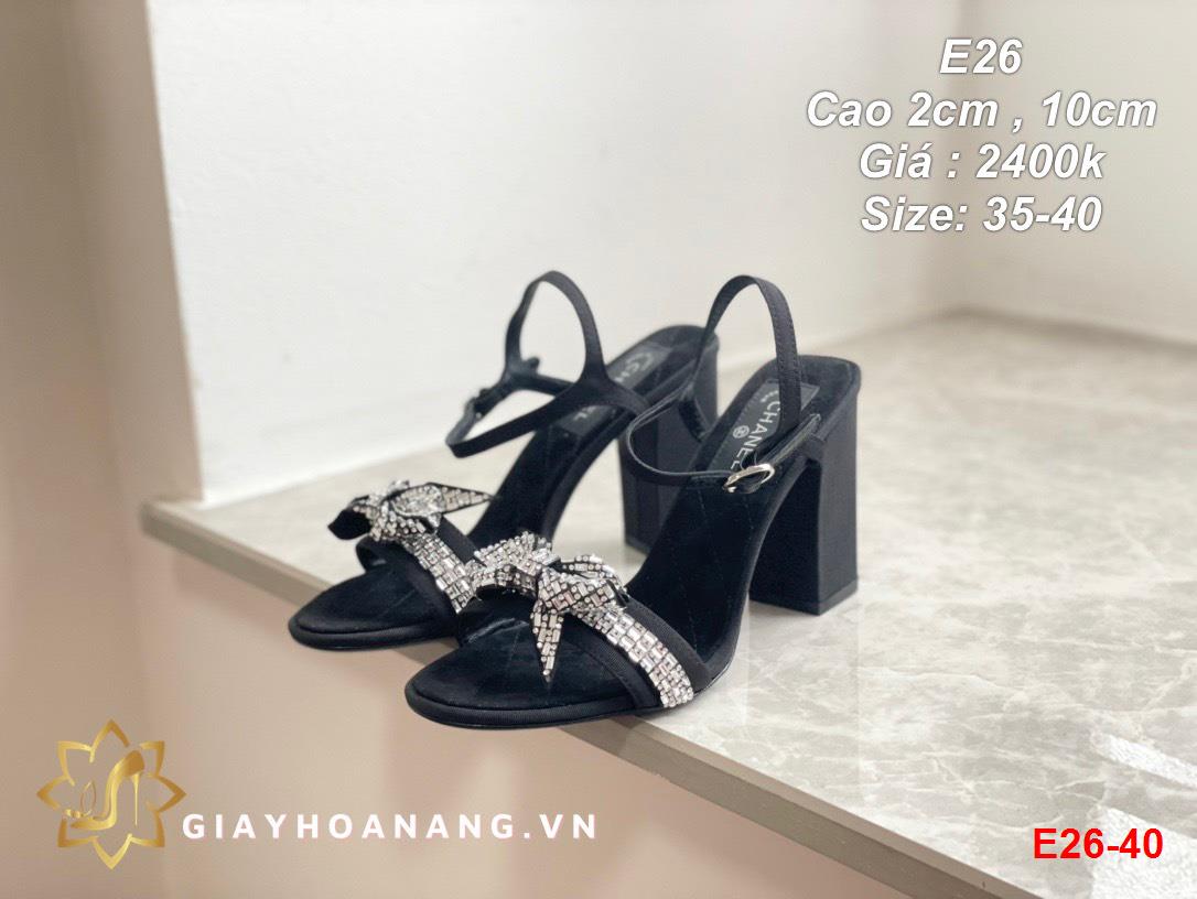 E26-40 Chanel sandal cao 2cm , 10cm siêu cấp